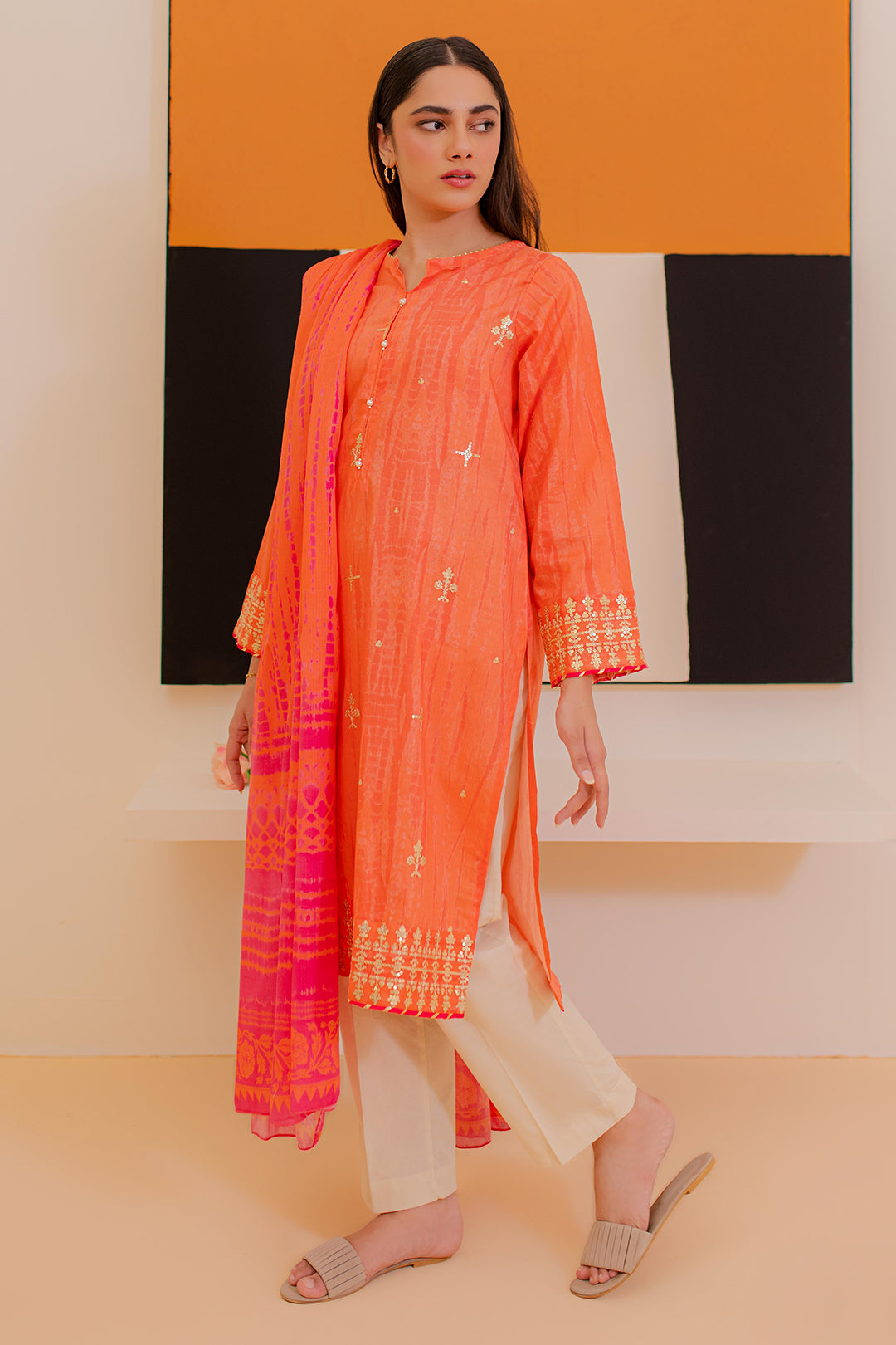 Zellbury | Summer Pret | Embroidered Kurta Dupatta - 1899 -  Zellbury Women Essential Pret - Original Designer Dress - House of Maryam