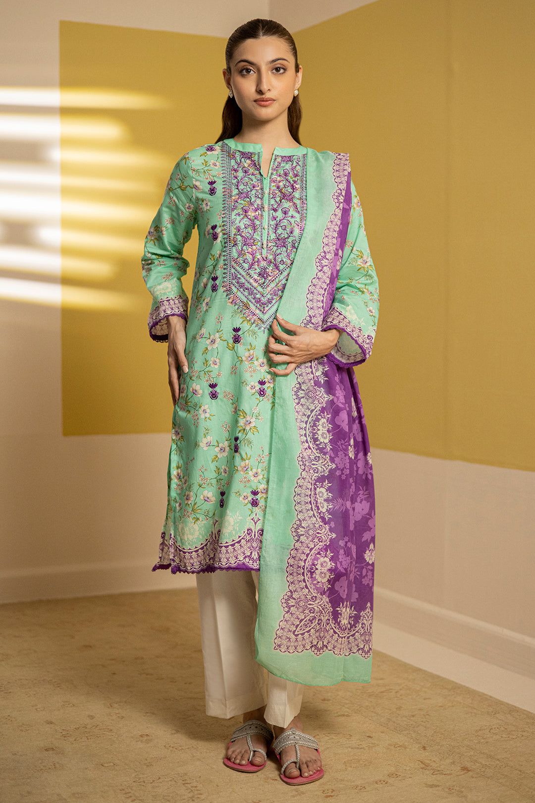 Zellbury | Summer Pret | Embroidered Kurta Dupatta - 1903 -  Zellbury Women Essential Pret - Original Designer Dress - House of Maryam
