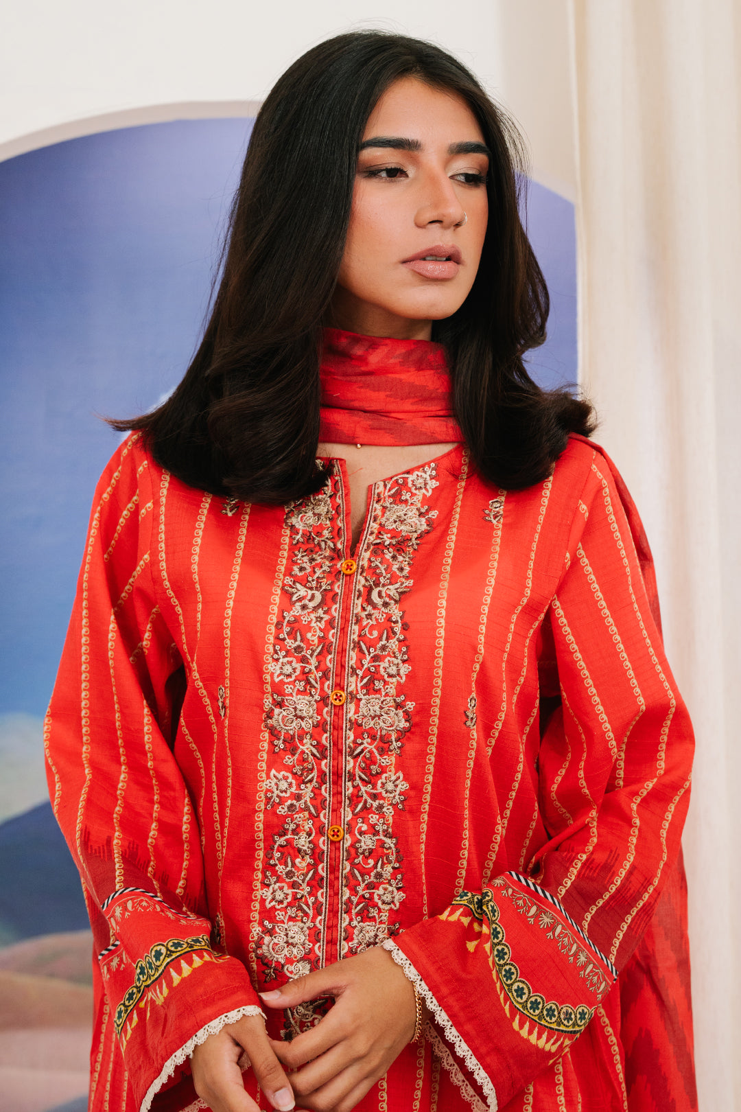 Zellbury | Summer Pret | Embroidered Kurta Dupatta - 1904 -  Zellbury Women Essential Pret - Original Designer Dress - House of Maryam