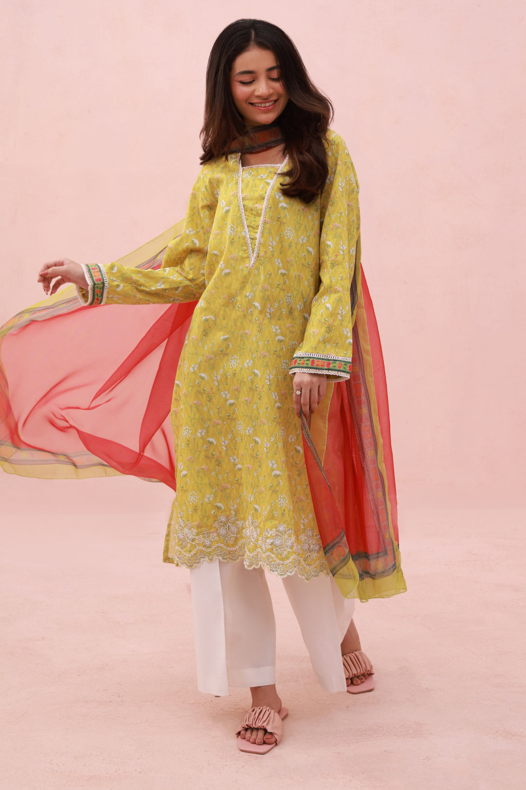 Zellbury | Summer Pret | Embroidered Kurta Dupatta - 1905 -  Zellbury Women Essential Pret - Original Designer Dress - House of Maryam