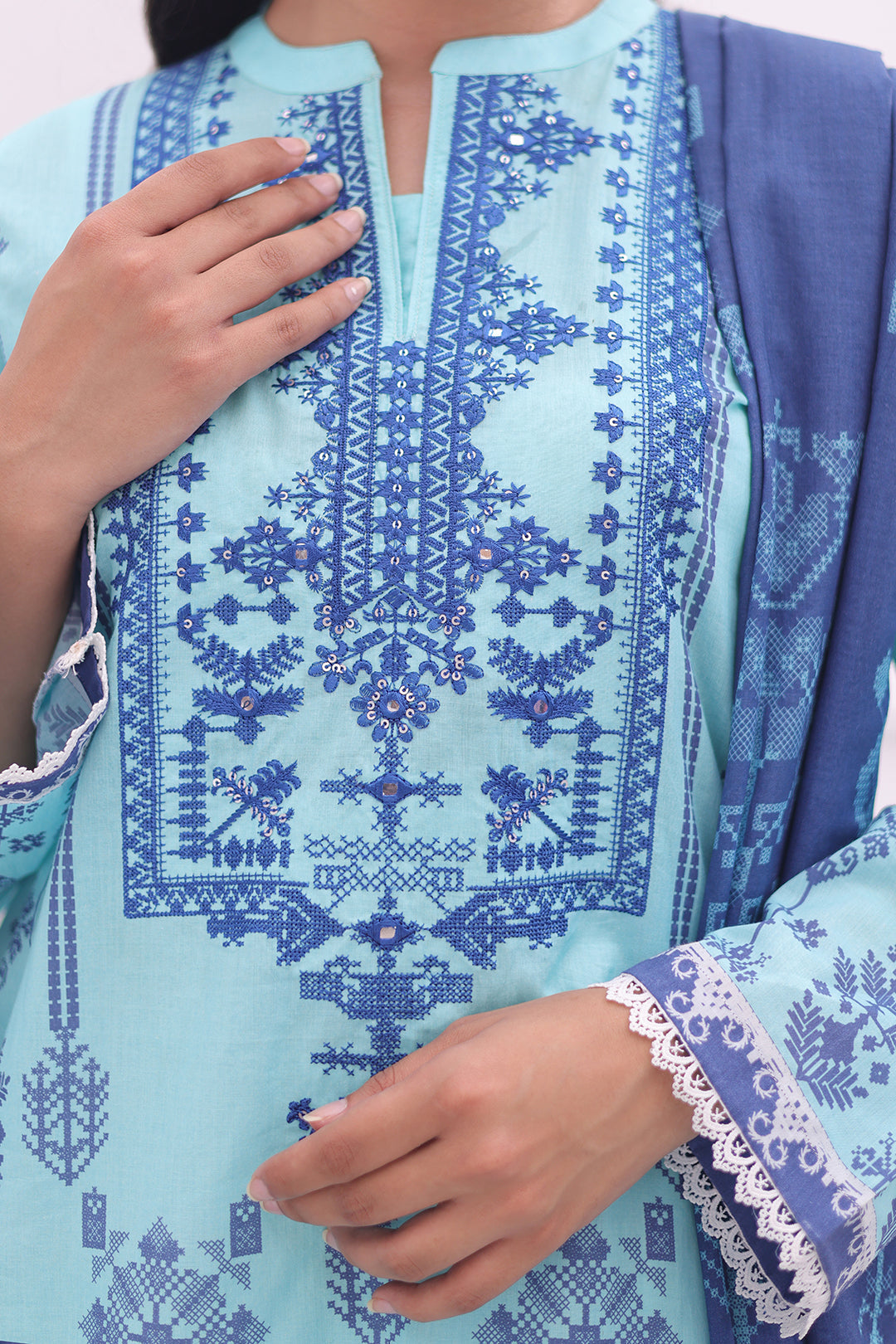 Zellbury | Summer Pret | Embroidered Kurta Dupatta - 1907 -  Zellbury Women Essential Pret - Original Designer Dress - House of Maryam