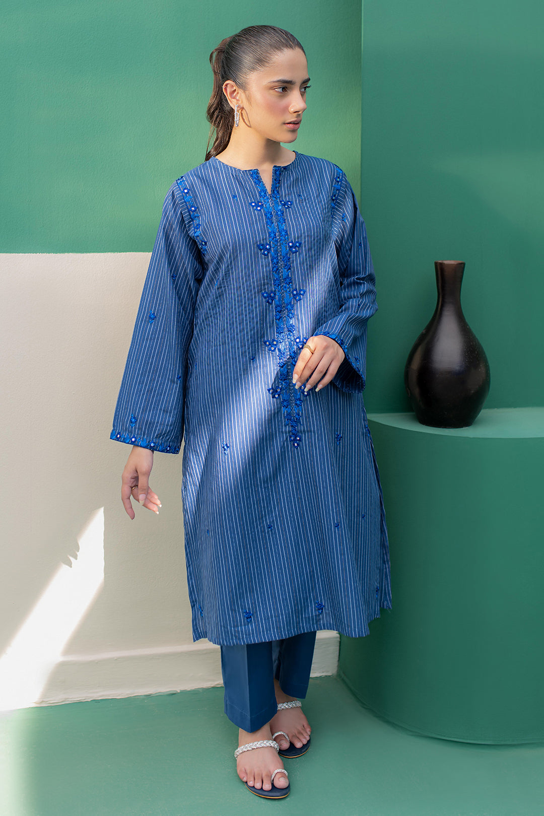 Zellbury | Summer Pret | Embroidered Kurta Trouser - 1932 -  Zellbury Women Essential Pret - Original Designer Dress - House of Maryam