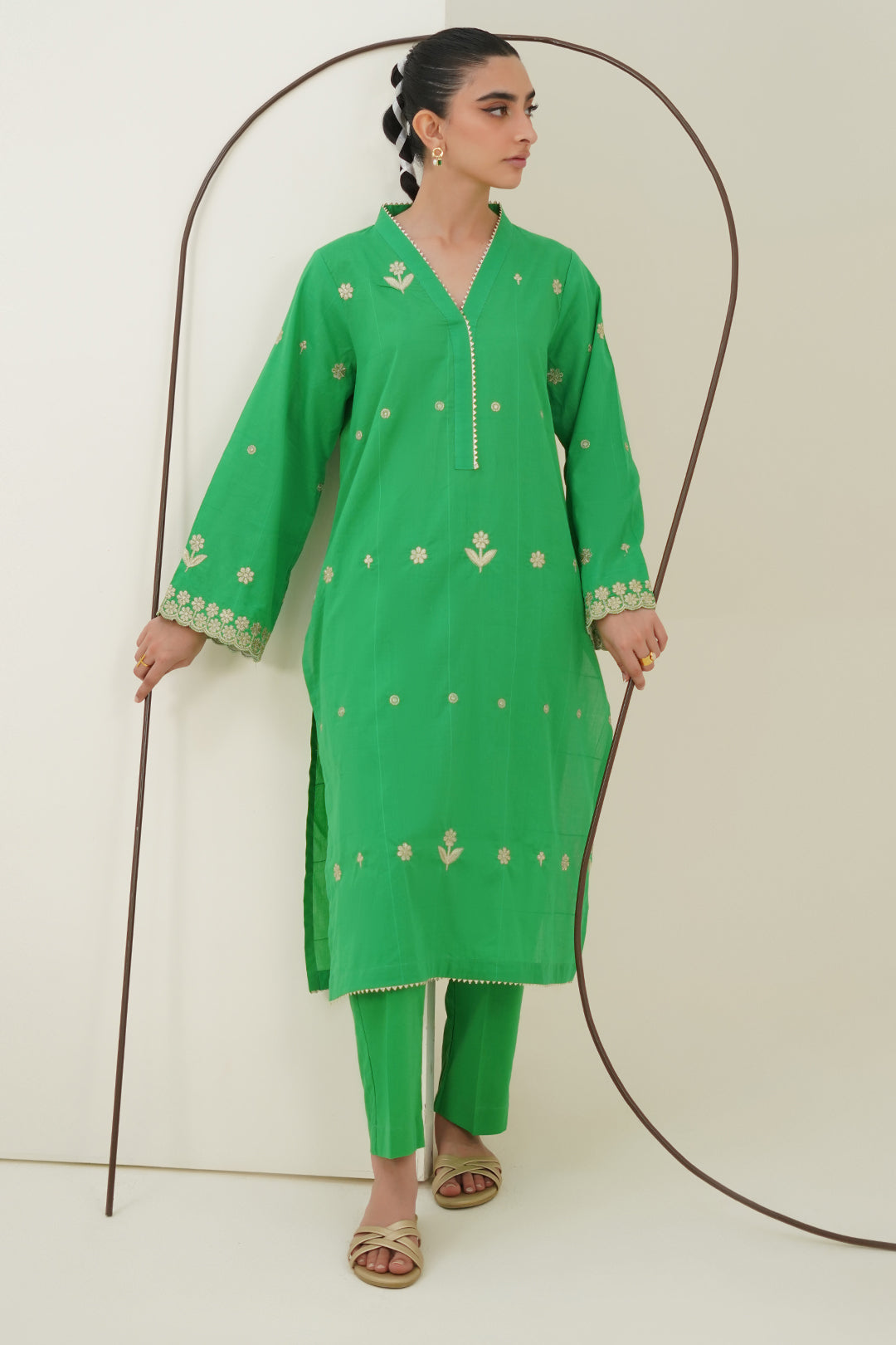 Zellbury | Summer Pret | Embroidered Kurta Trouser - 1933 -  Zellbury Women Essential Pret - Original Designer Dress - House of Maryam