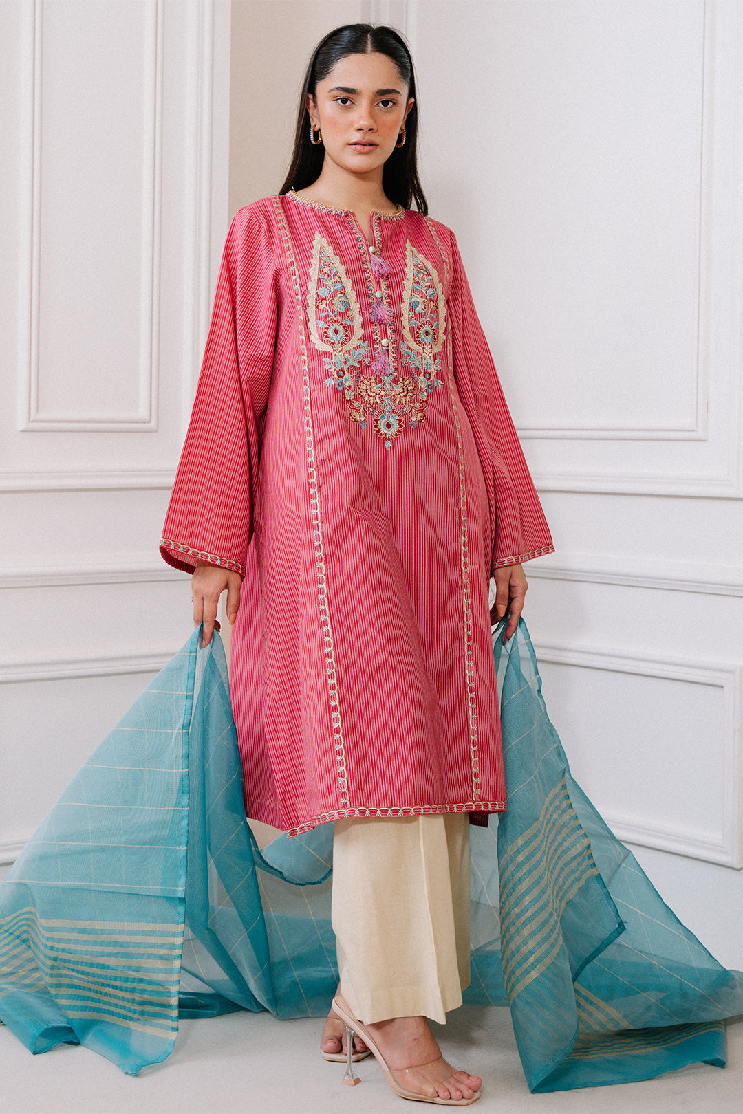 Zellbury | Summer Pret | Embroidered Kurta Dupatta - 1983 -  Zellbury Women Signature Pret - Original Designer Dress - House of Maryam