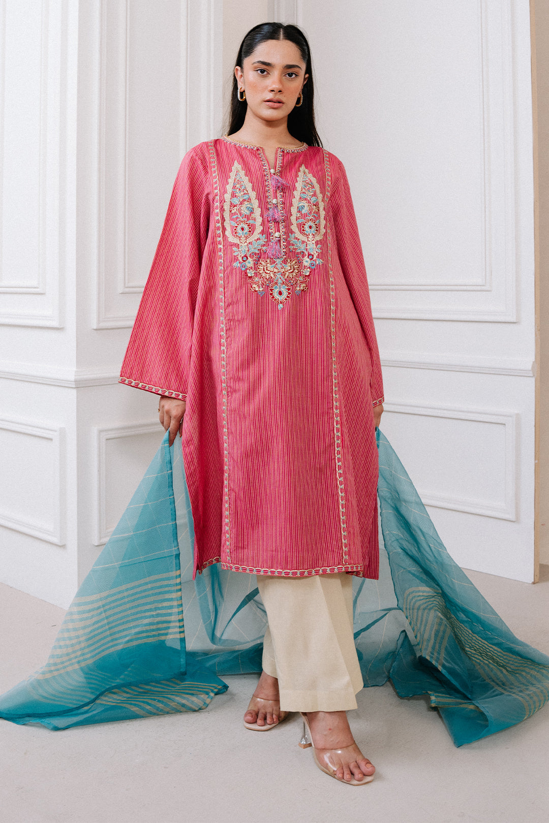 Zellbury | Summer Pret | Embroidered Kurta Dupatta - 1983 -  Zellbury Women Signature Pret - Original Designer Dress - House of Maryam