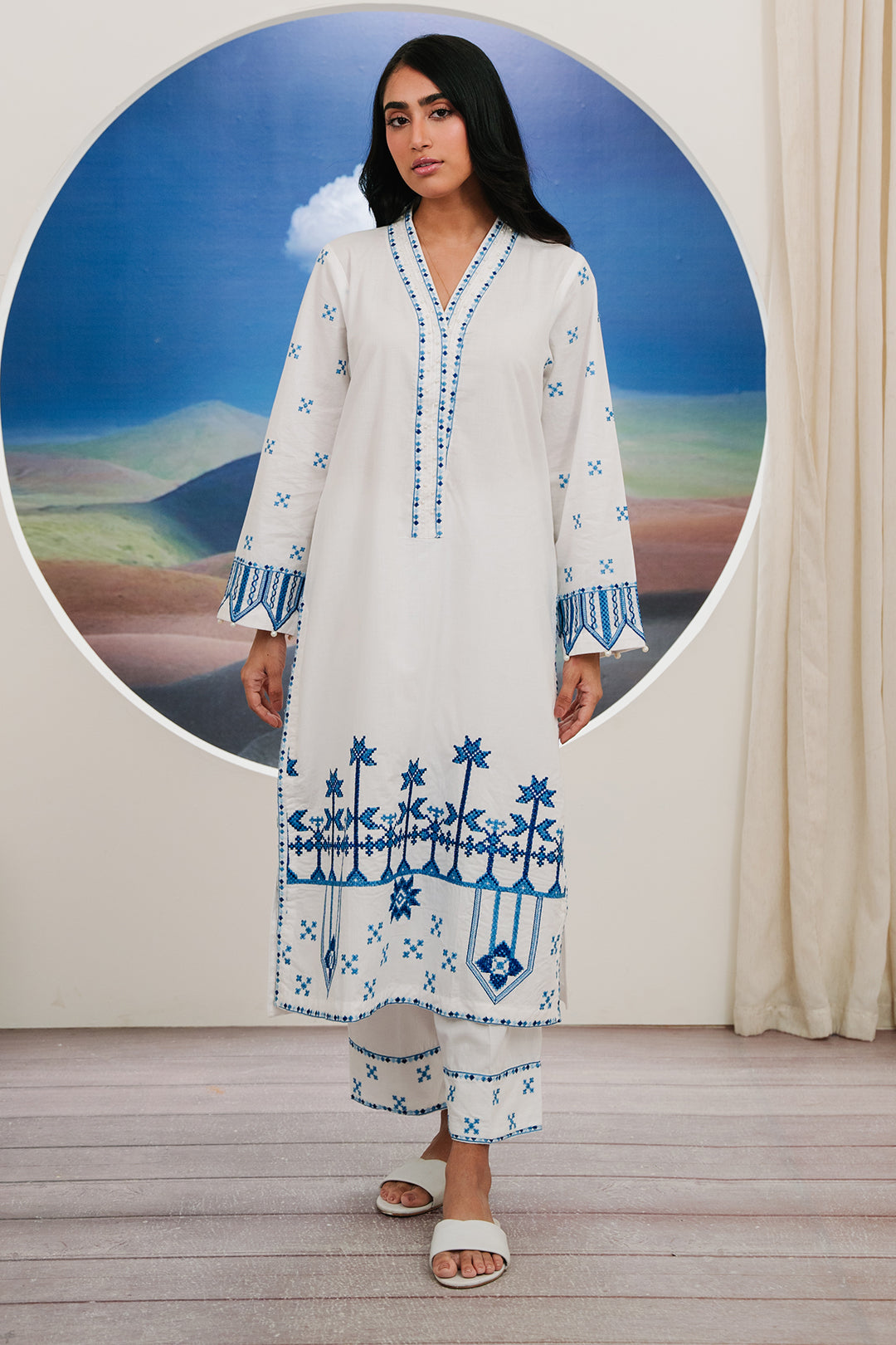 Zellbury | Summer Pret | Embroidered Kurta Trouser - 1984 -  Zellbury Women Signature Pret - Original Designer Dress - House of Maryam