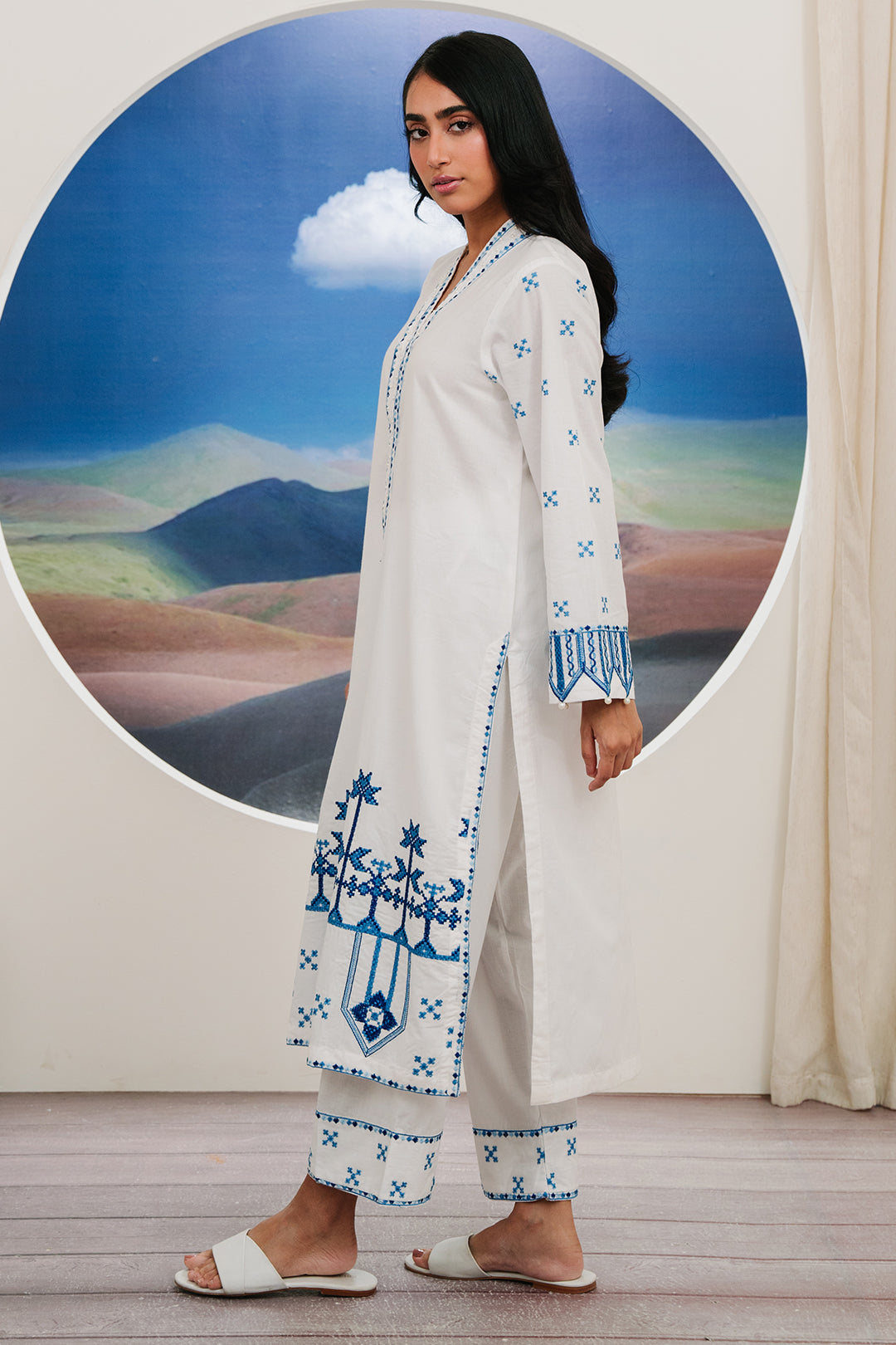 Zellbury | Summer Pret | Embroidered Kurta Trouser - 1984 -  Zellbury Women Signature Pret - Original Designer Dress - House of Maryam