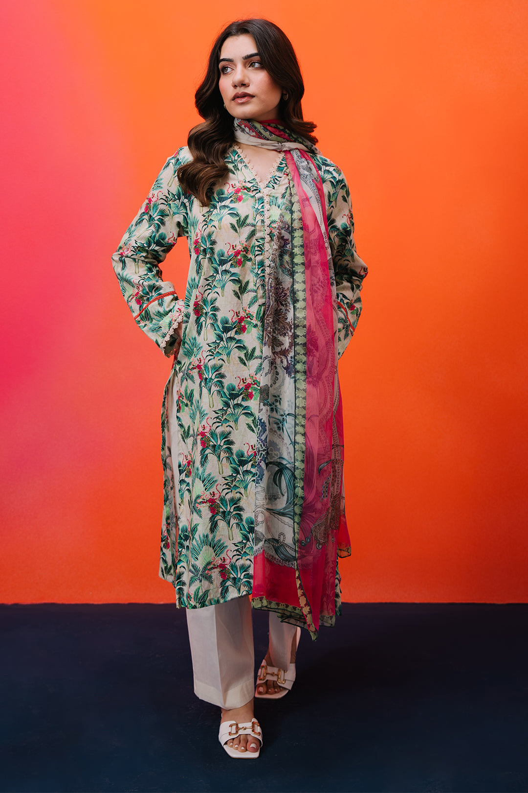 Zellbury | Summer Pret | Kurta Dupatta - 2064 -  Zellbury Women Essential Pret - Original Designer Dress - House of Maryam