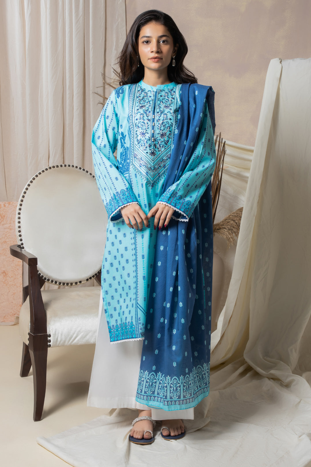 Zellbury | Summer Pret | Embroidered Kurta Dupatta - 2070 -  Zellbury Women Essential Pret - Original Designer Dress - House of Maryam