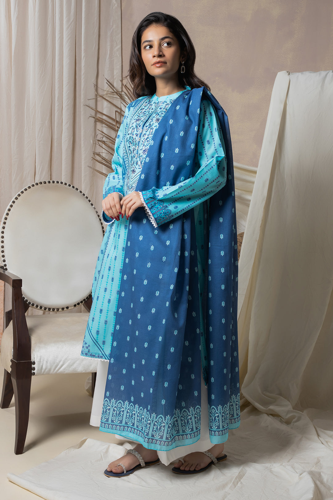 Zellbury | Summer Pret | Embroidered Kurta Dupatta - 2070 -  Zellbury Women Essential Pret - Original Designer Dress - House of Maryam