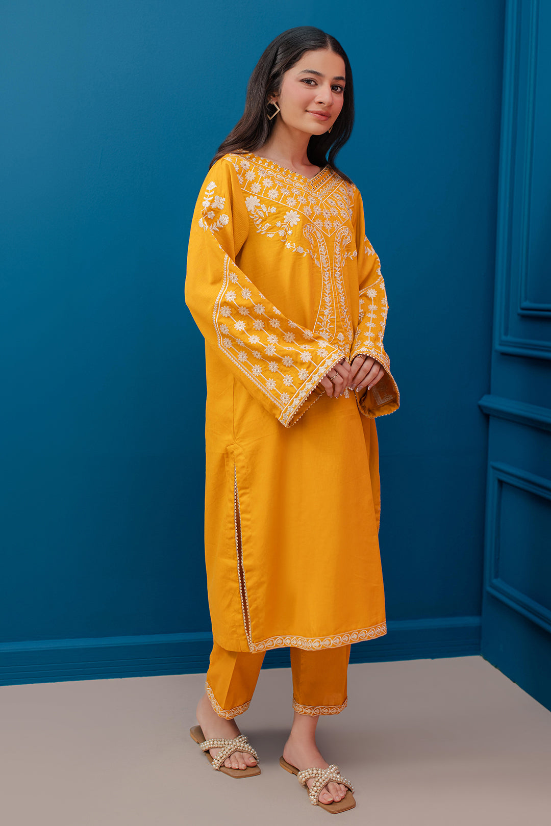 Zellbury | Summer Pret | Embroidered Kurta Trouser - 2122 -  Zellbury Women Signature Pret - Original Designer Dress - House of Maryam