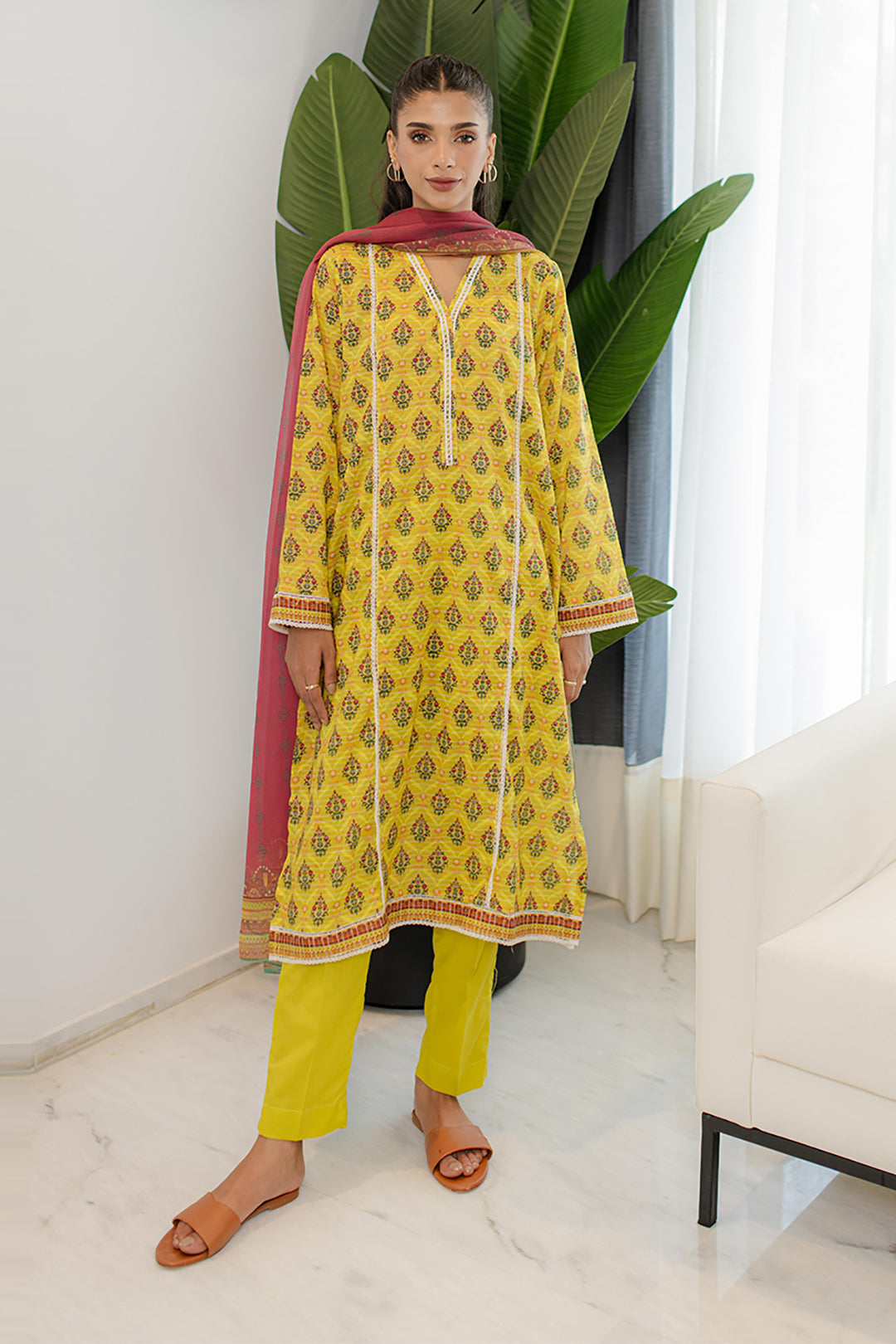 Zellbury | Summer Pret | Kurta Dupatta Trouser - 1746 -  Zellbury Women Essential Pret - Original Designer Dress - House of Maryam
