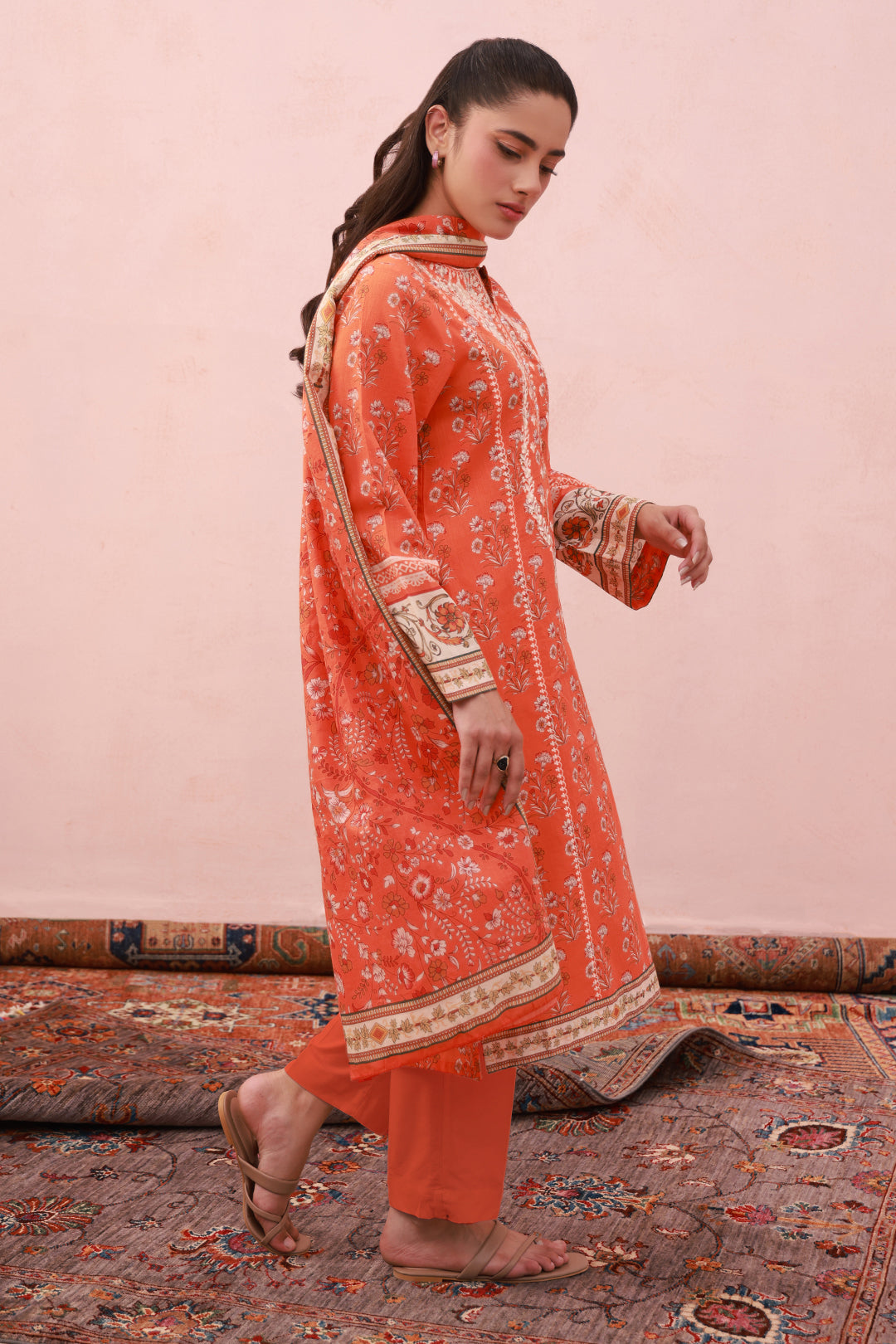 Zellbury | Summer Pret | Embroidered Kurta Dupatta Trouser - 1962 -  Zellbury Women Essential Pret - Original Designer Dress - House of Maryam