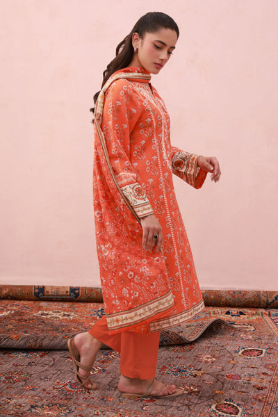 Zellbury | Summer Pret | Embroidered Kurta Dupatta Trouser - 1962 -  Zellbury Women Essential Pret - Original Designer Dress - House of Maryam