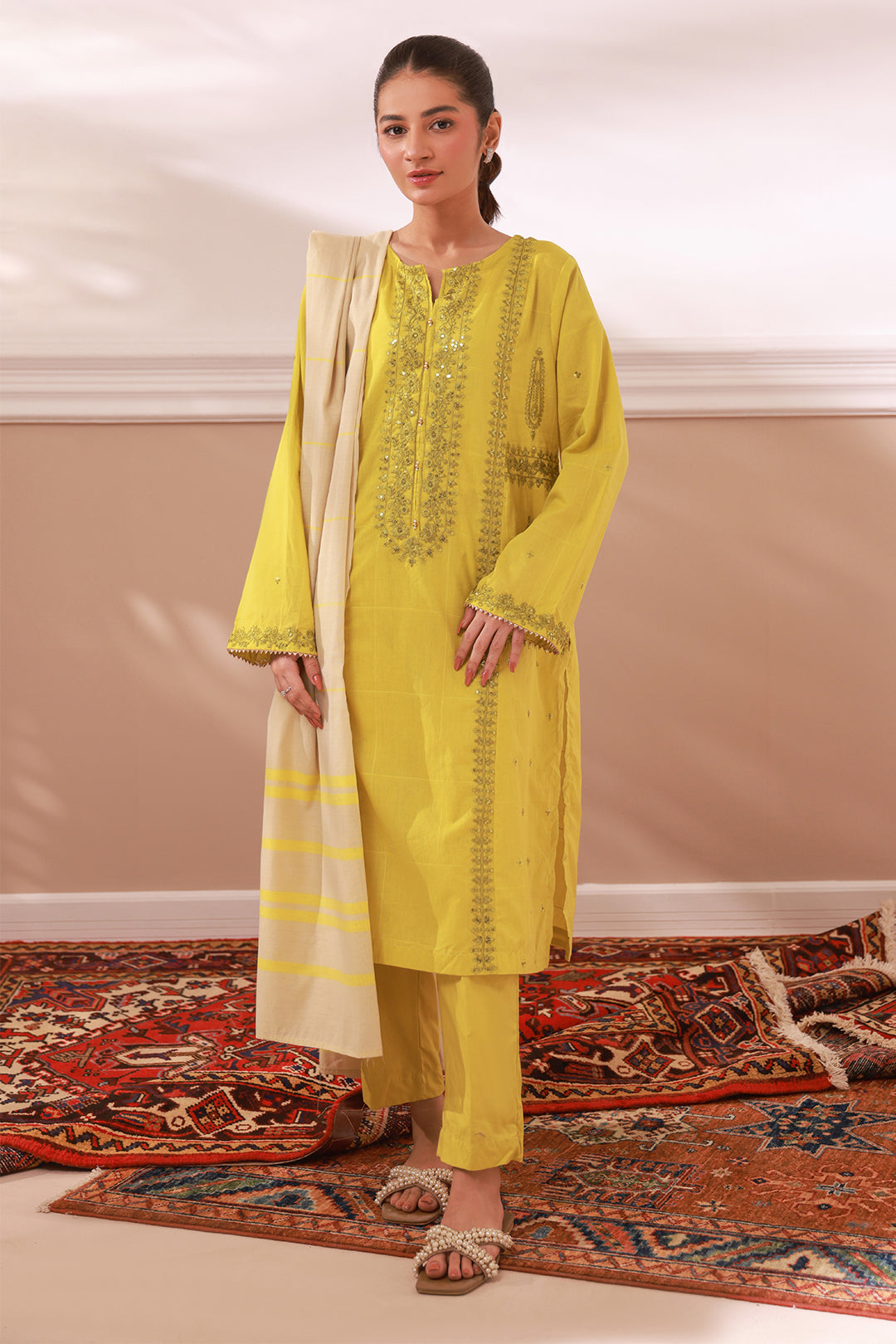 Zellbury | Summer Pret | Embroidered Kurta Dupatta Trouser - 1963 -  Zellbury Women Essential Pret - Original Designer Dress - House of Maryam