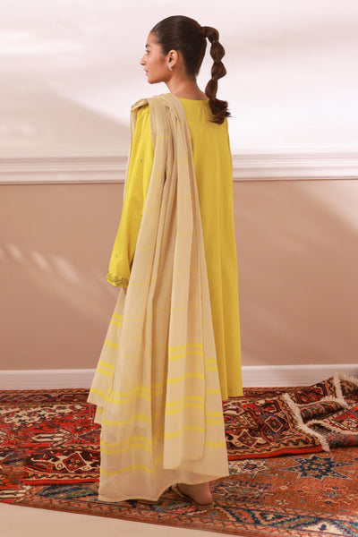Zellbury | Summer Pret | Embroidered Kurta Dupatta Trouser - 1963 -  Zellbury Women Essential Pret - Original Designer Dress - House of Maryam
