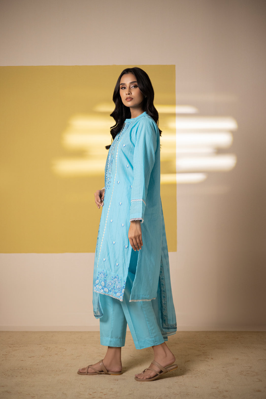 Zellbury | Summer Pret | Embroidered Kurta Dupatta Trouser - 1965 -  Zellbury Women Essential Pret - Original Designer Dress - House of Maryam