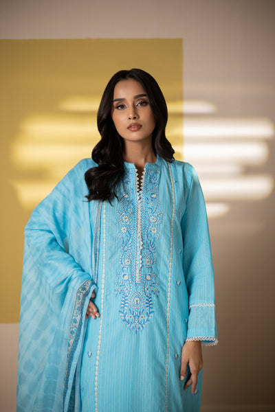 Zellbury | Summer Pret | Embroidered Kurta Dupatta Trouser - 1965 -  Zellbury Women Essential Pret - Original Designer Dress - House of Maryam