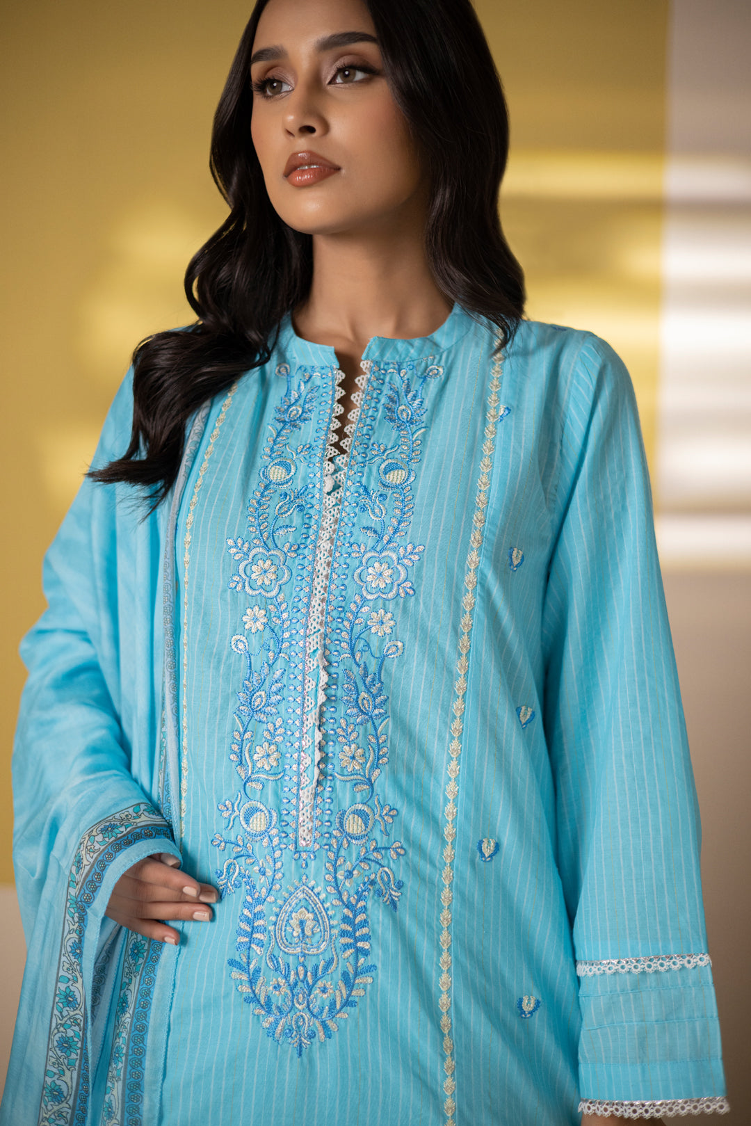 Zellbury | Summer Pret | Embroidered Kurta Dupatta Trouser - 1965 -  Zellbury Women Essential Pret - Original Designer Dress - House of Maryam