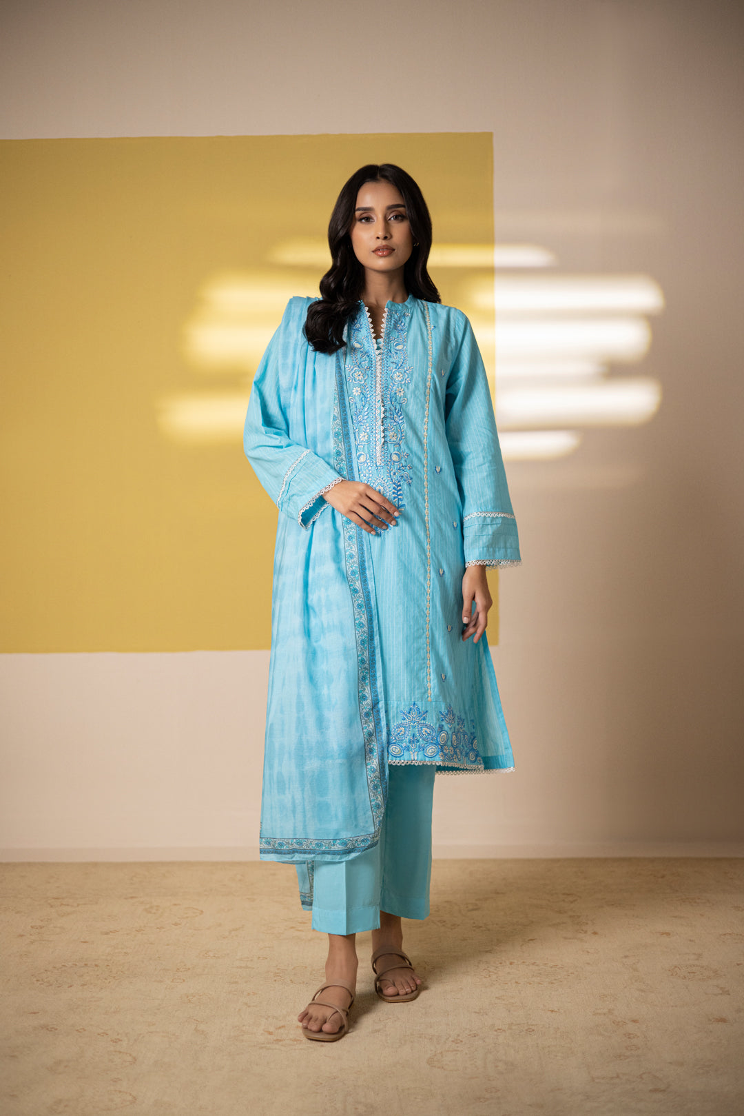 Zellbury | Summer Pret | Embroidered Kurta Dupatta Trouser - 1965 -  Zellbury Women Essential Pret - Original Designer Dress - House of Maryam