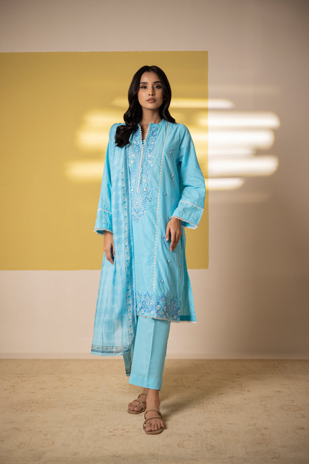 Zellbury | Summer Pret | Embroidered Kurta Dupatta Trouser - 1965 -  Zellbury Women Essential Pret - Original Designer Dress - House of Maryam