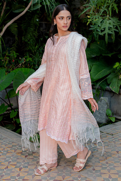 Zellbury | Summer Pret | Embroidered Kurta Dupatta Trouser - 2001 -  Zellbury Women Signature Pret - Original Designer Dress - House of Maryam