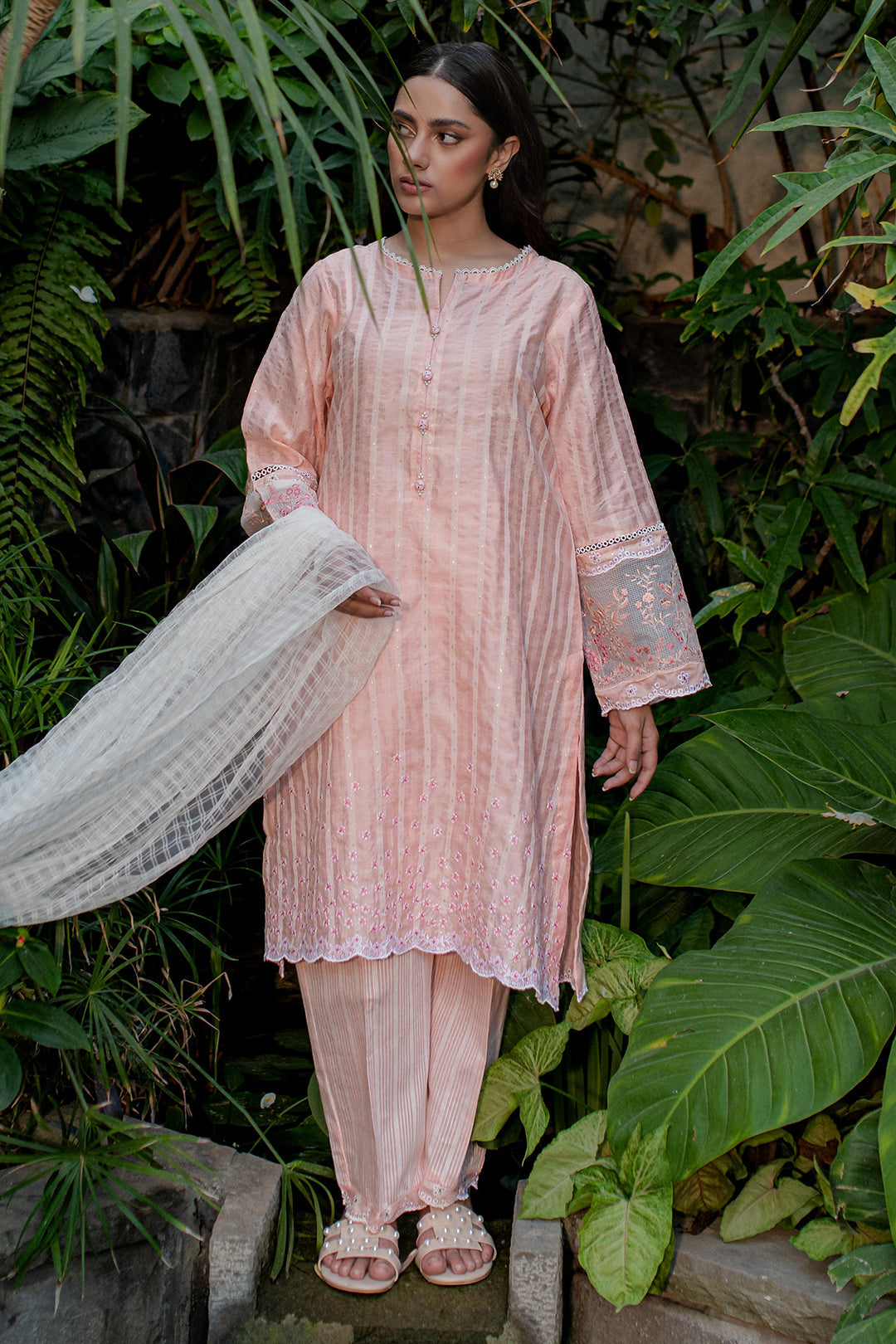 Zellbury | Summer Pret | Embroidered Kurta Dupatta Trouser - 2001 -  Zellbury Women Signature Pret - Original Designer Dress - House of Maryam