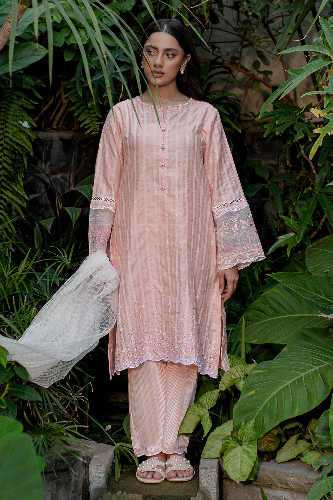 Zellbury | Summer Pret | Embroidered Kurta Dupatta Trouser - 2001 -  Zellbury Women Signature Pret - Original Designer Dress - House of Maryam