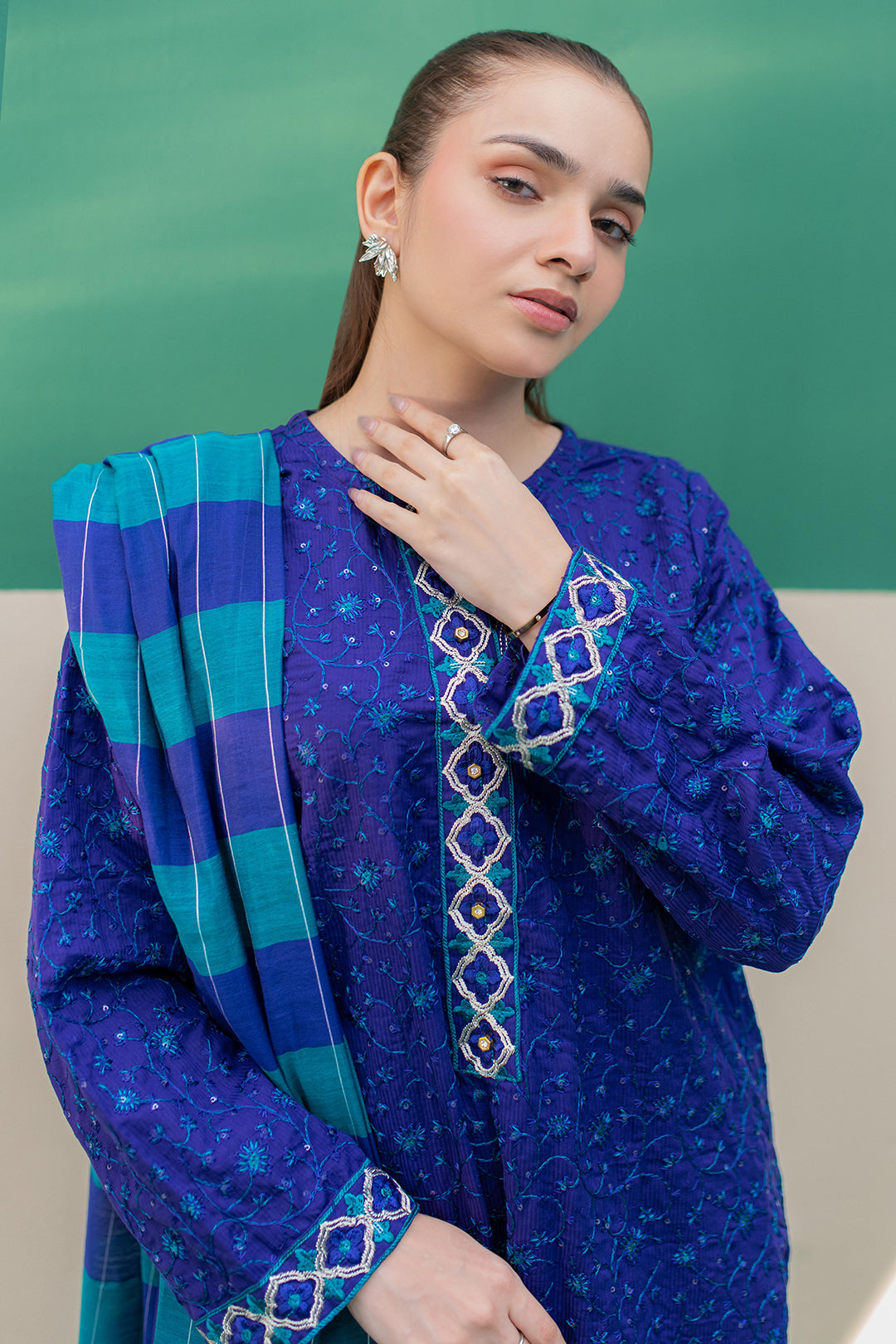Zellbury | Summer Pret | Embroidered Kurta Dupatta Trouser - 2004 -  Zellbury Women Signature Pret - Original Designer Dress - House of Maryam