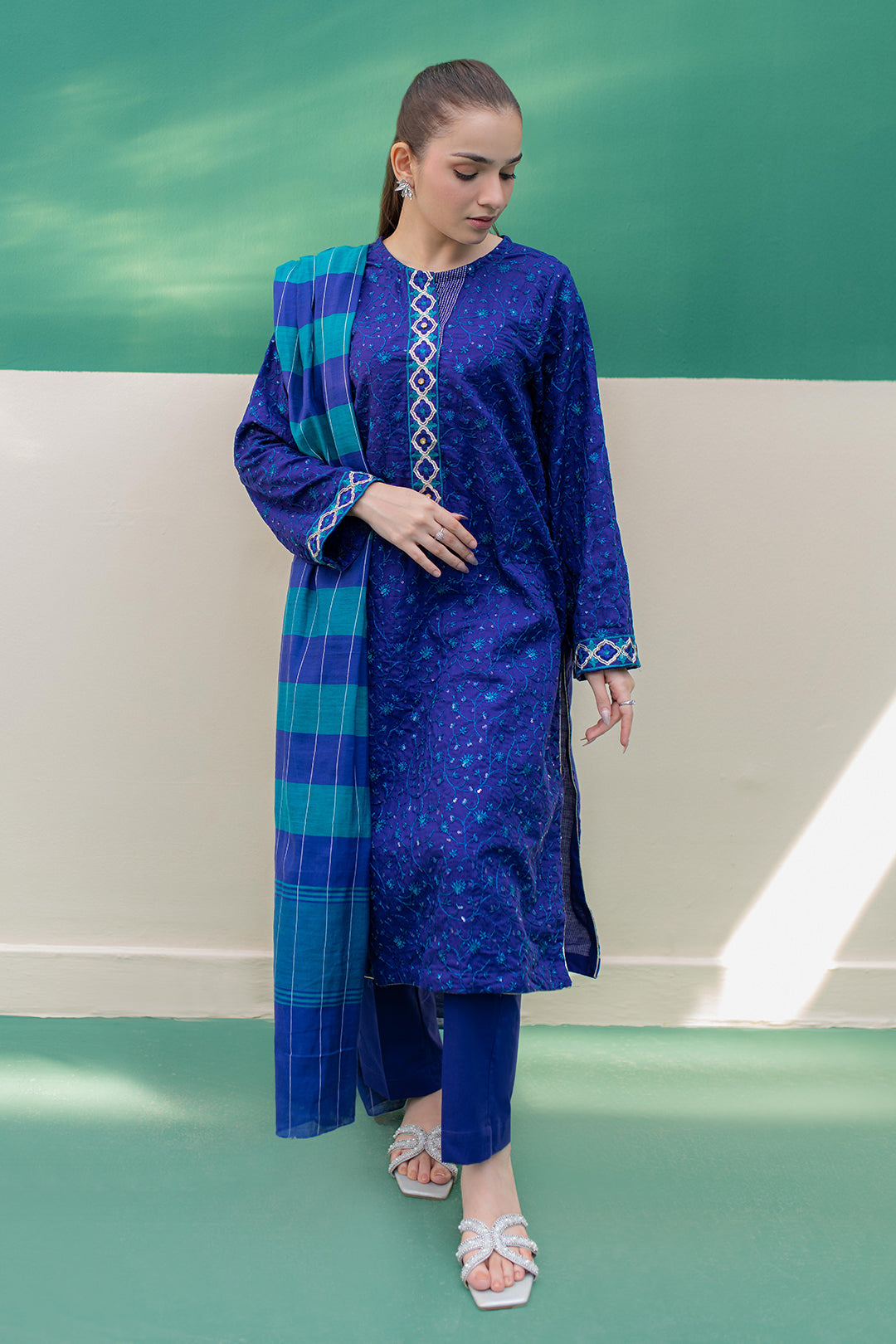 Zellbury | Summer Pret | Embroidered Kurta Dupatta Trouser - 2004 -  Zellbury Women Signature Pret - Original Designer Dress - House of Maryam