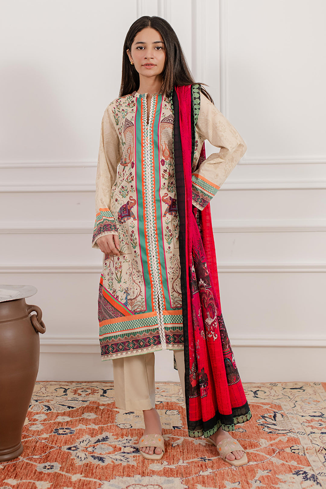 Zellbury | Summer Pret | Kurta Dupatta Trouser - 2098 -  Zellbury Women Essential Pret - Original Designer Dress - House of Maryam