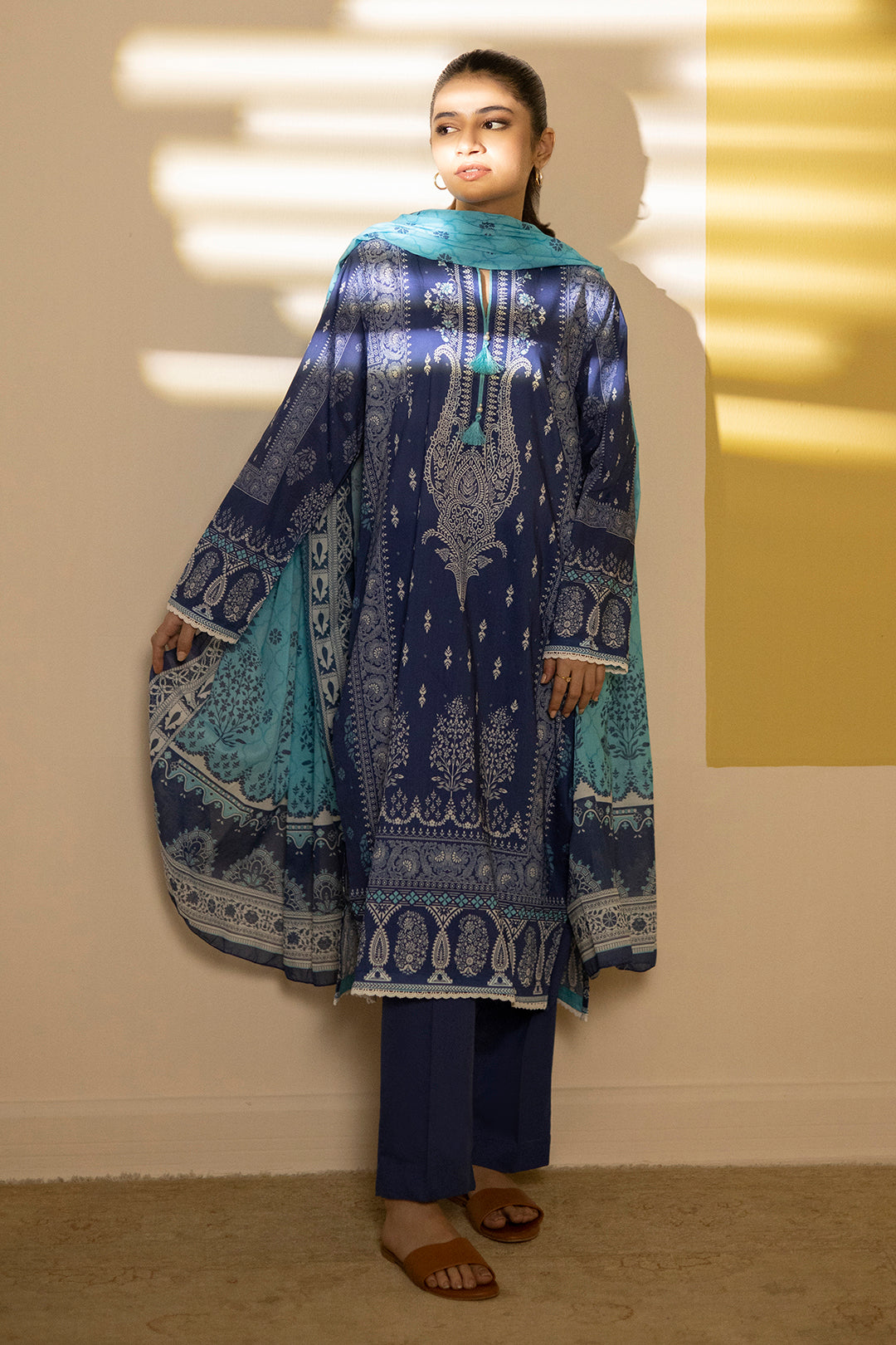 Zellbury | Summer Pret | Kurta Dupatta Trouser - 2102 -  Zellbury Women Essential Pret - Original Designer Dress - House of Maryam