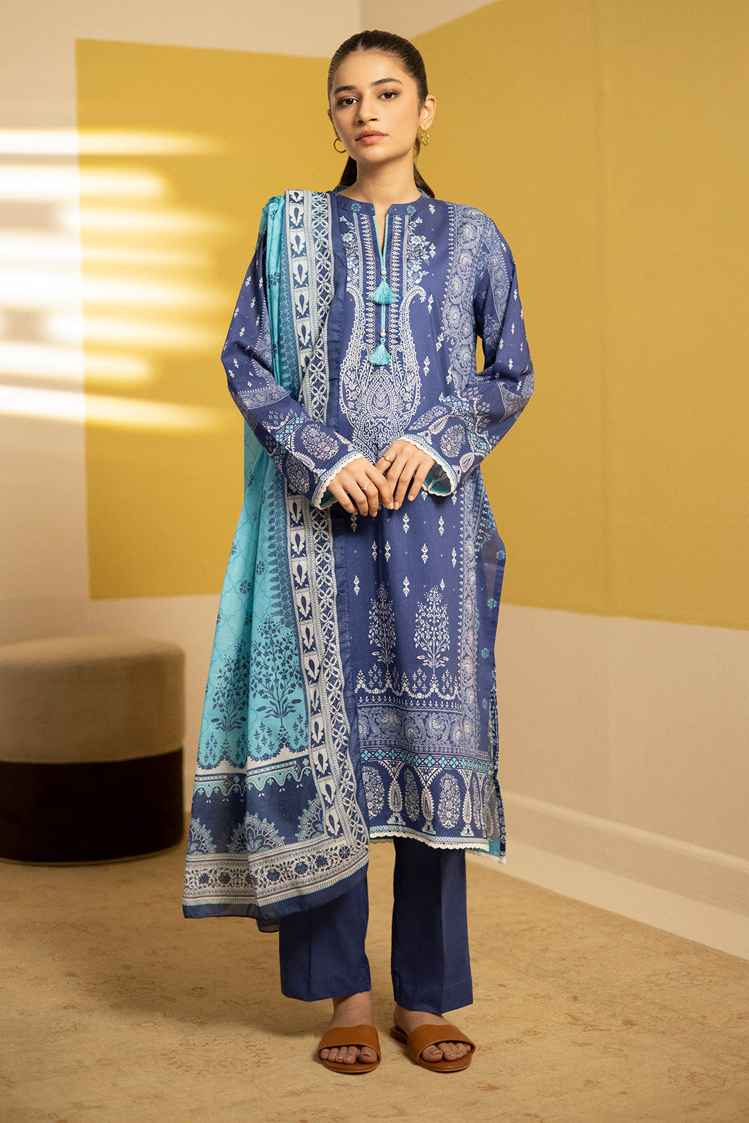 Zellbury | Summer Pret | Kurta Dupatta Trouser - 2102 -  Zellbury Women Essential Pret - Original Designer Dress - House of Maryam