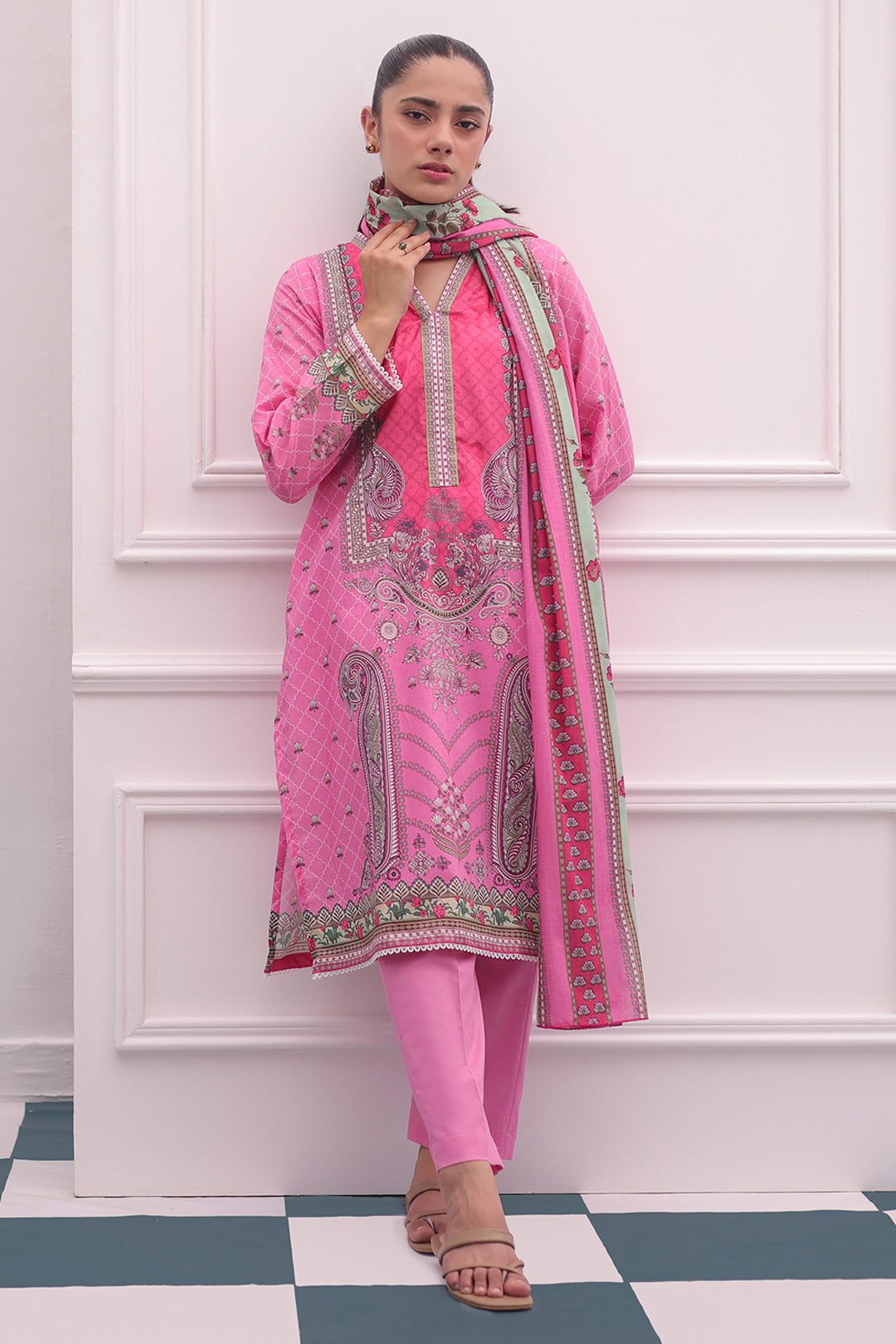 Zellbury | Summer Pret | Kurta Dupatta Trouser - 2106 -  Zellbury Women Essential Pret - Original Designer Dress - House of Maryam