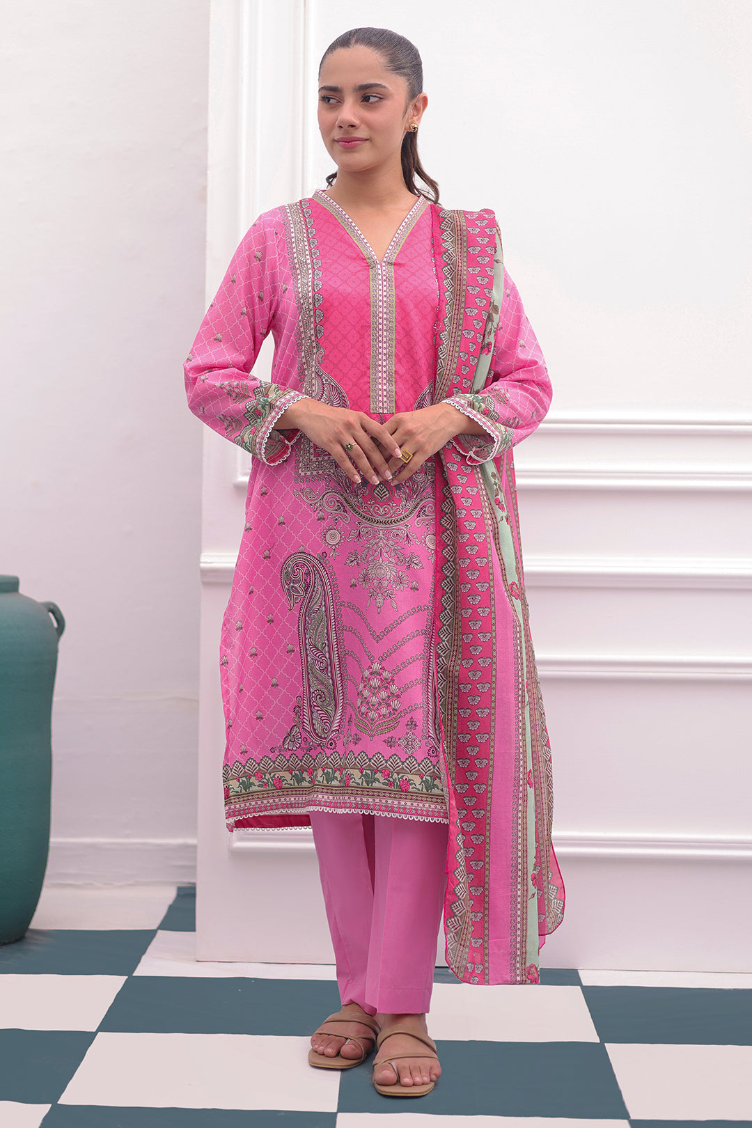 Zellbury | Summer Pret | Kurta Dupatta Trouser - 2106 -  Zellbury Women Essential Pret - Original Designer Dress - House of Maryam