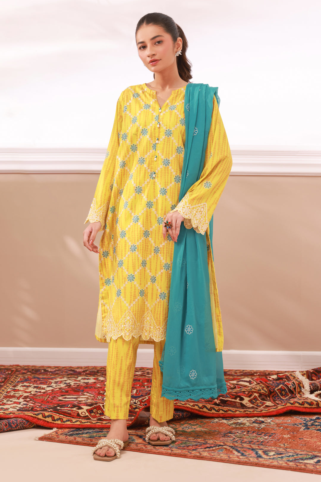 Zellbury | Summer Pret | Embroidered Kurta Dupatta Trouser - 2133 -  Zellbury Women Signature Pret - Original Designer Dress - House of Maryam