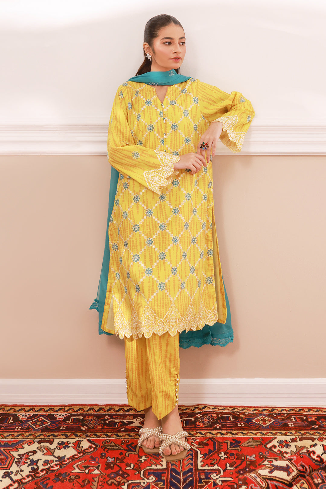 Zellbury | Summer Pret | Embroidered Kurta Dupatta Trouser - 2133 -  Zellbury Women Signature Pret - Original Designer Dress - House of Maryam