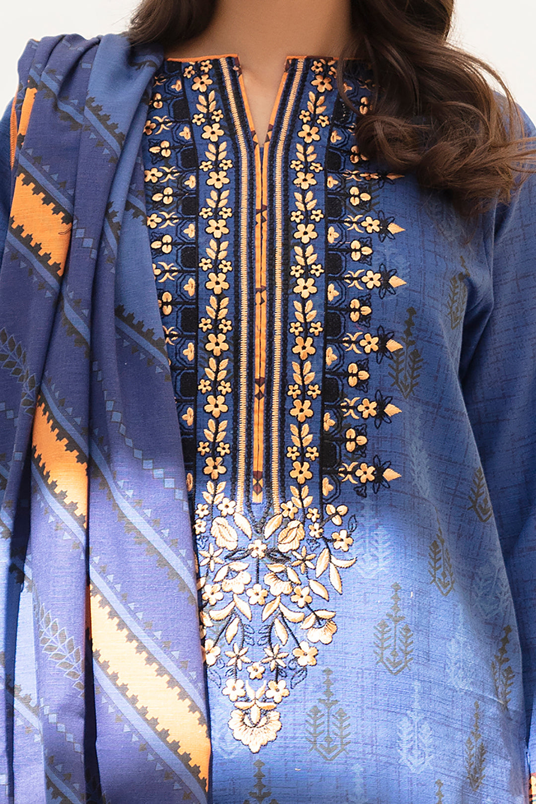 Zellbury | Winter Pret | Kurta Dupatta - 0755 -  Zellbury Women Essential Pret - Original Designer Dress - House of Maryam
