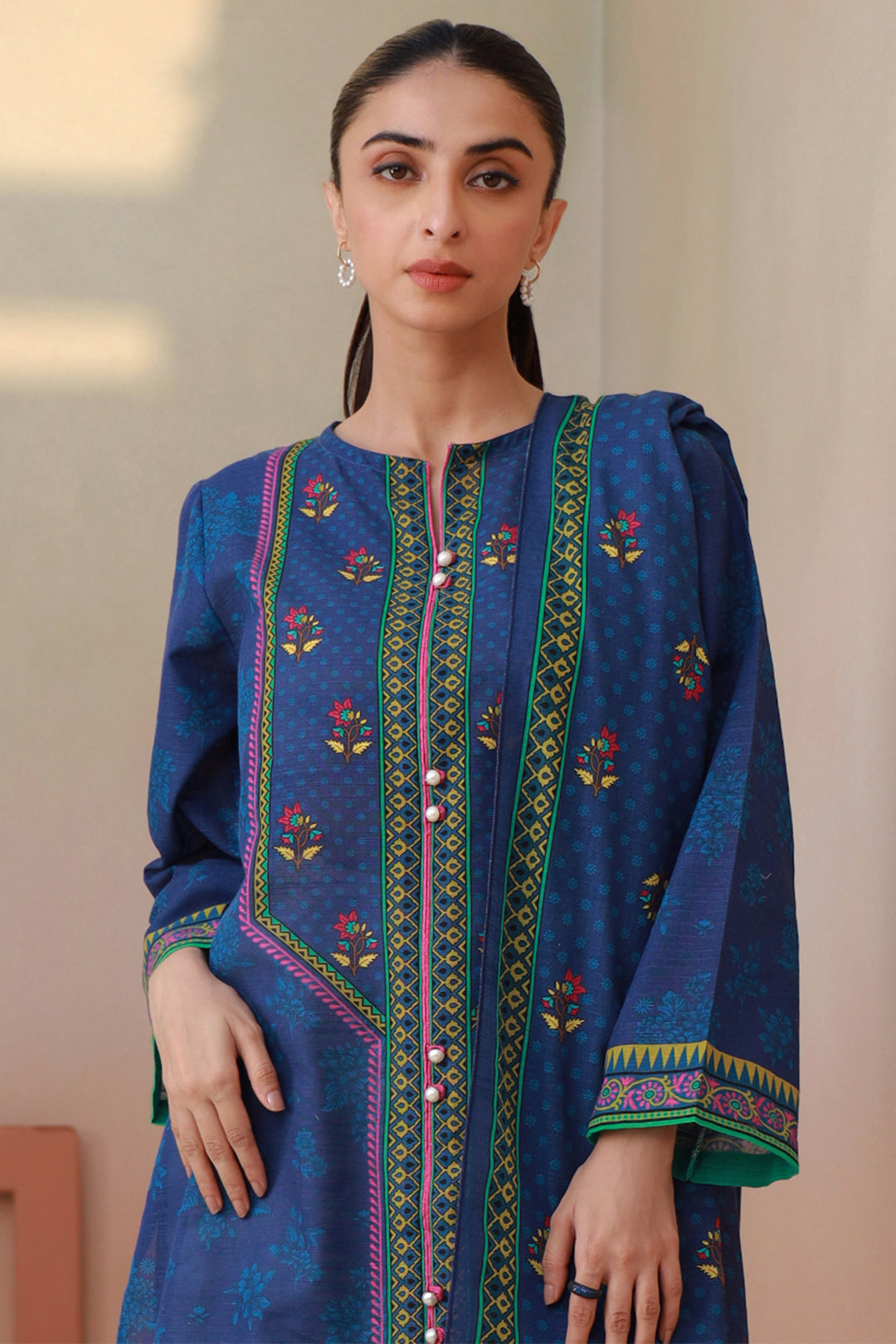 Zellbury | Winter Pret | Kurta Dupatta - 1523 -  Zellbury Women Essential Pret - Original Designer Dress - House of Maryam
