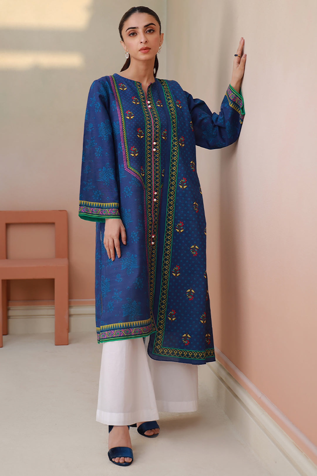 Zellbury | Winter Pret | Kurta Dupatta - 1523 -  Zellbury Women Essential Pret - Original Designer Dress - House of Maryam
