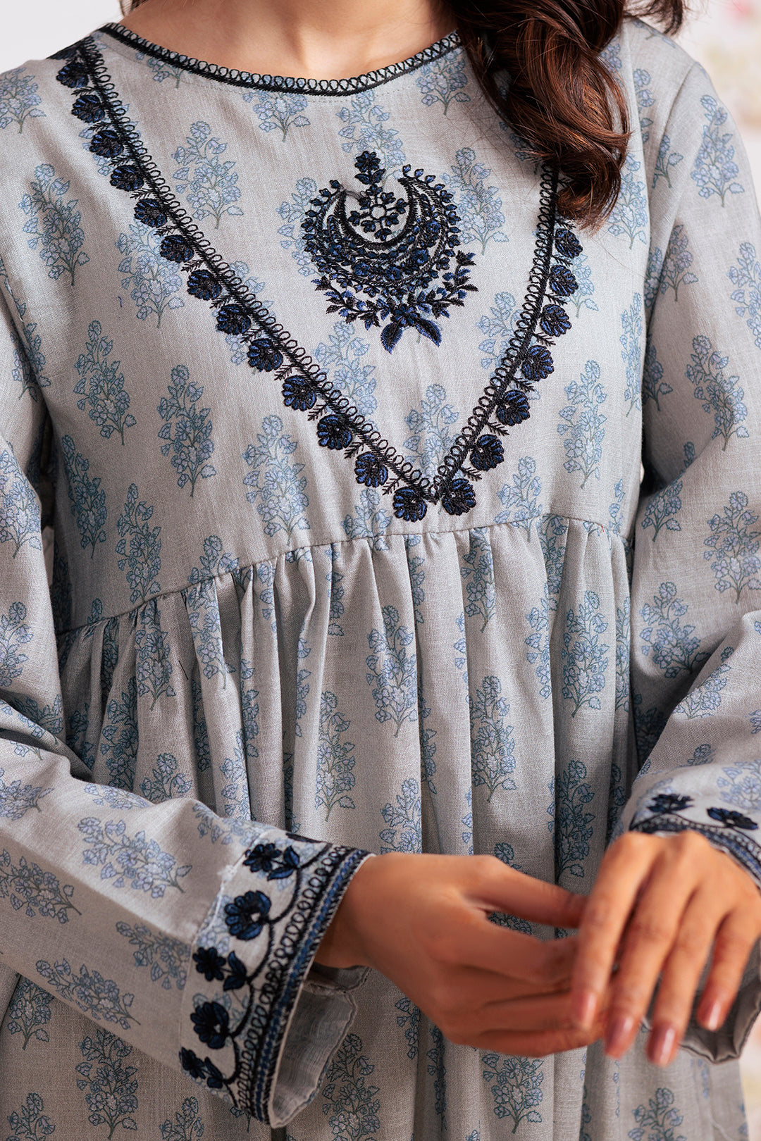 Zellbury | Winter Pret | Embroidered Kurta - 2909 -  Zellbury Women Essential Pret - Original Designer Dress - House of Maryam