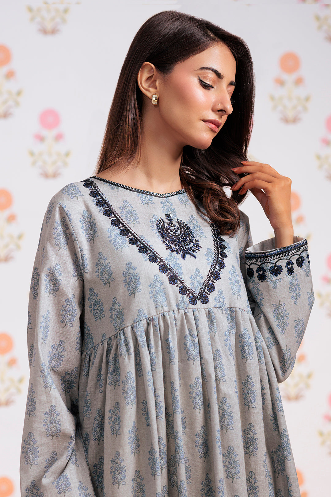 Zellbury | Winter Pret | Embroidered Kurta - 2909 -  Zellbury Women Essential Pret - Original Designer Dress - House of Maryam