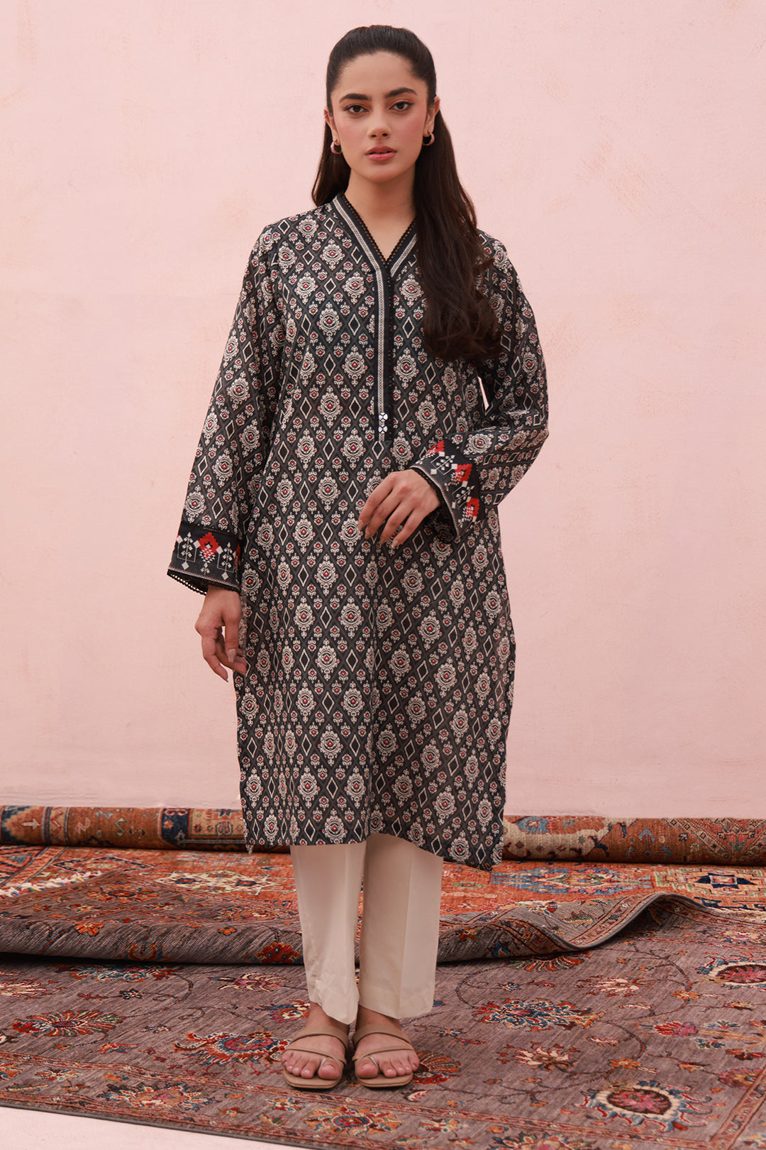 Zellbury | Winter Pret | Kurta - 2910 -  Zellbury Women Essential Pret - Original Designer Dress - House of Maryam