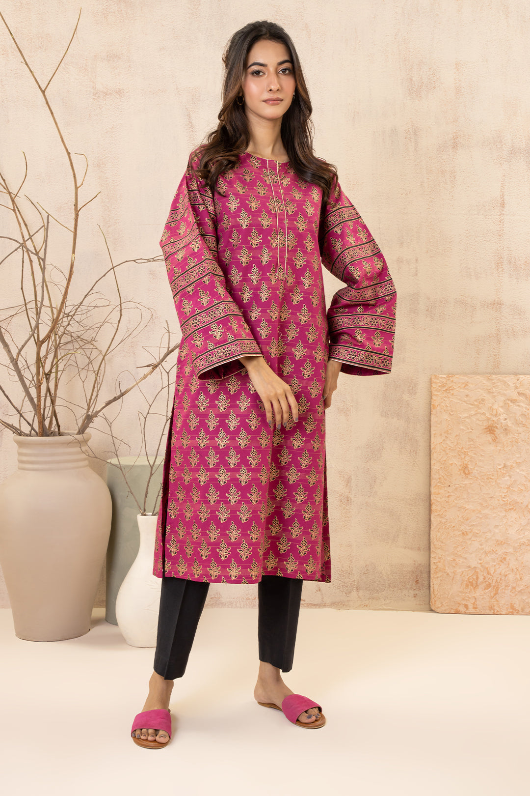 Zellbury | Winter Pret | Kurta - 2913 -  Zellbury Women Essential Pret - Original Designer Dress - House of Maryam