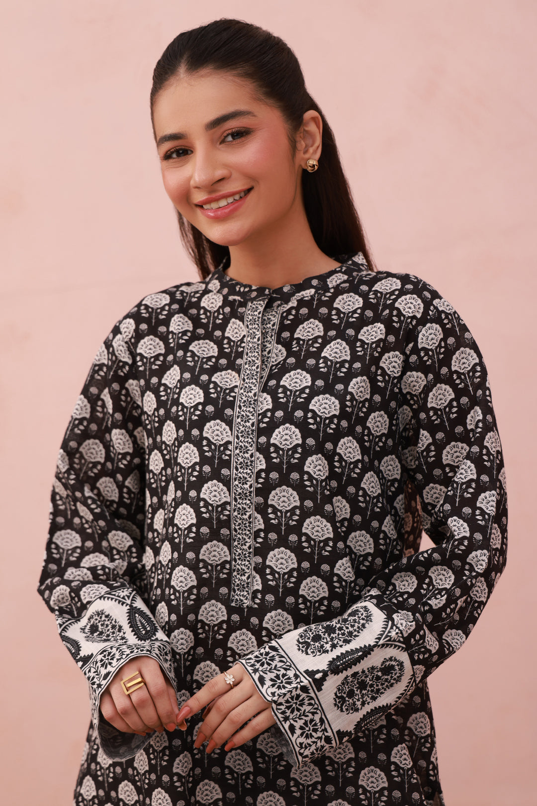 Zellbury | Winter Pret | Kurta - 2960 -  Zellbury Women Essential Pret - Original Designer Dress - House of Maryam