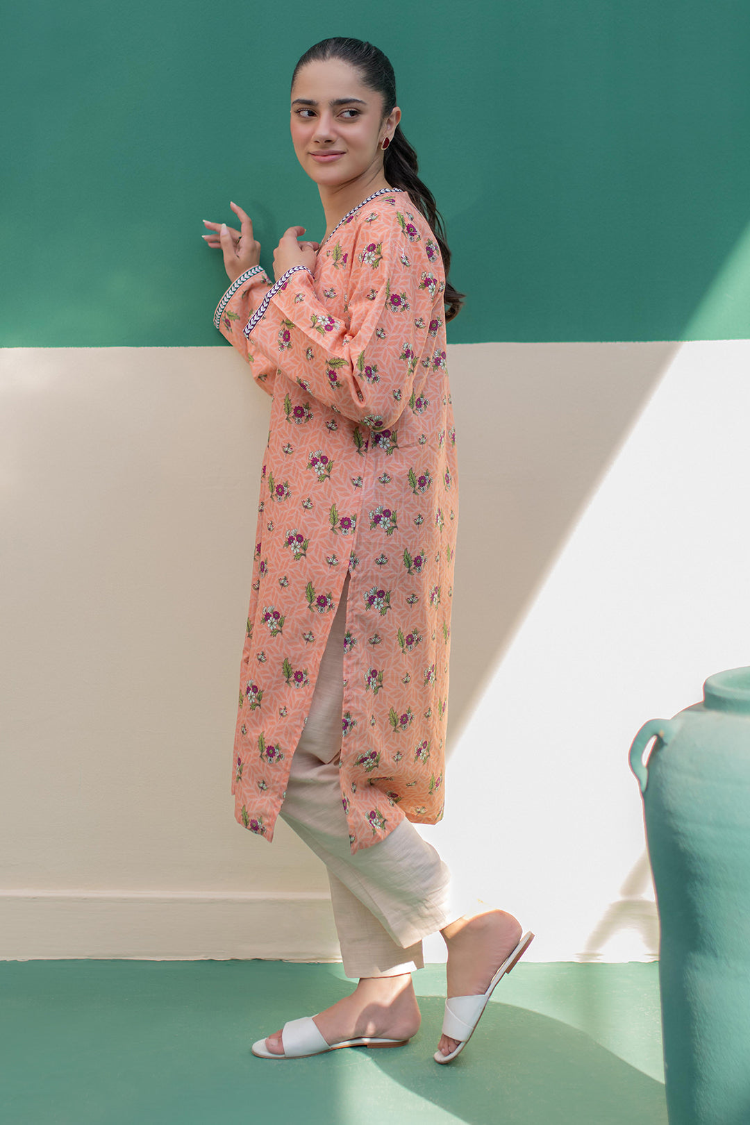 Zellbury | Winter Pret | Kurta - 3046 -  Zellbury Women Essential Pret - Original Designer Dress - House of Maryam