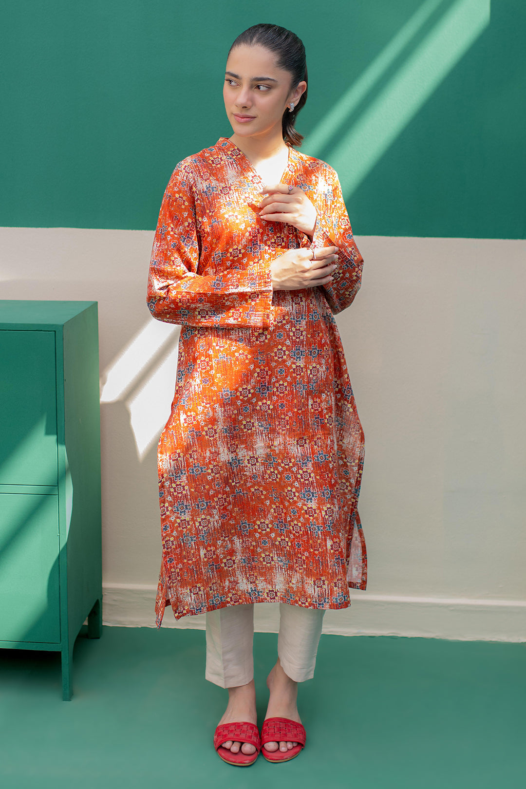 Zellbury | Winter Pret | Kurta - 3077 -  Zellbury Women Essential Pret - Original Designer Dress - House of Maryam