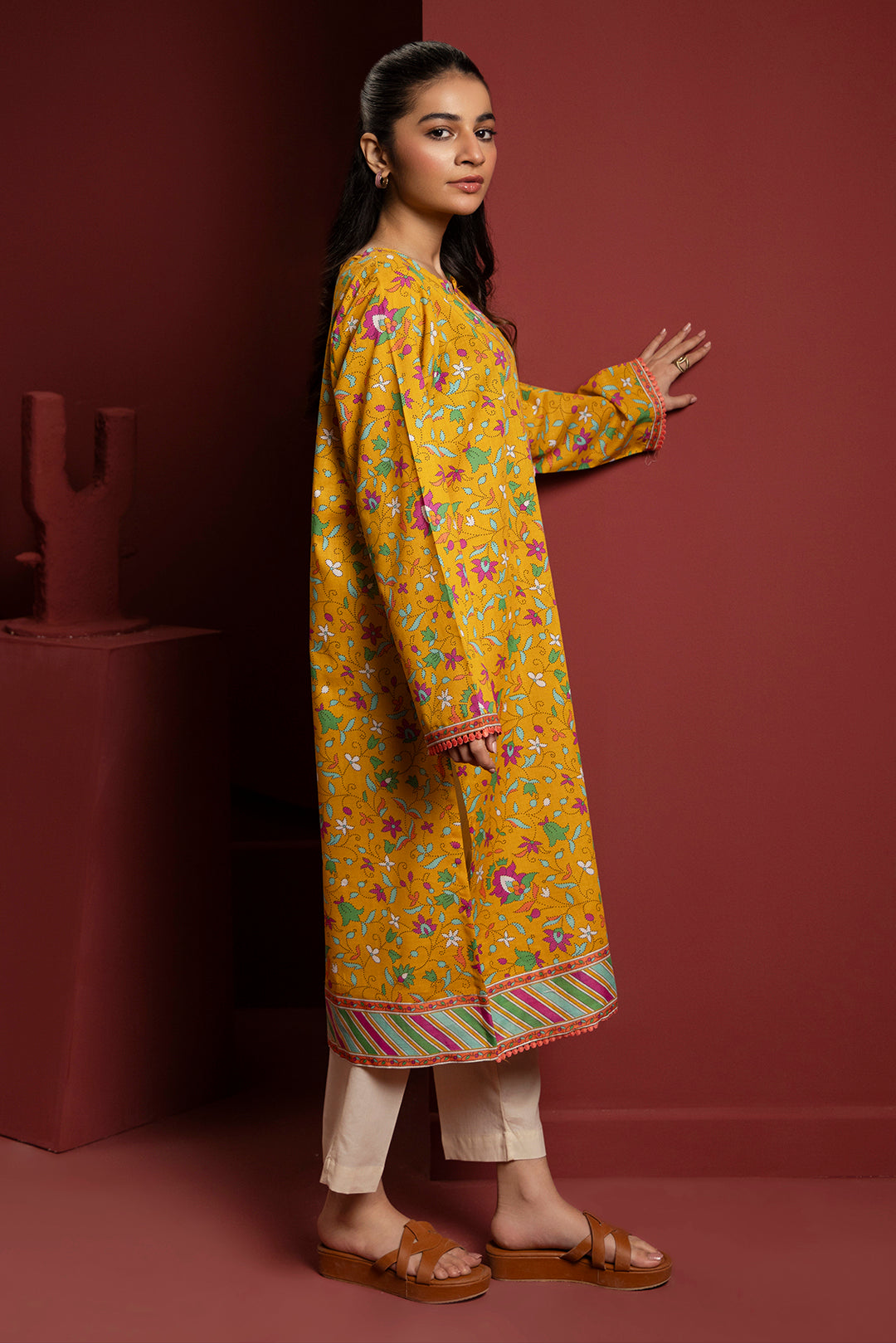 Zellbury | Winter Pret | Kurta - 3098 -  Zellbury Women Essential Pret - Original Designer Dress - House of Maryam