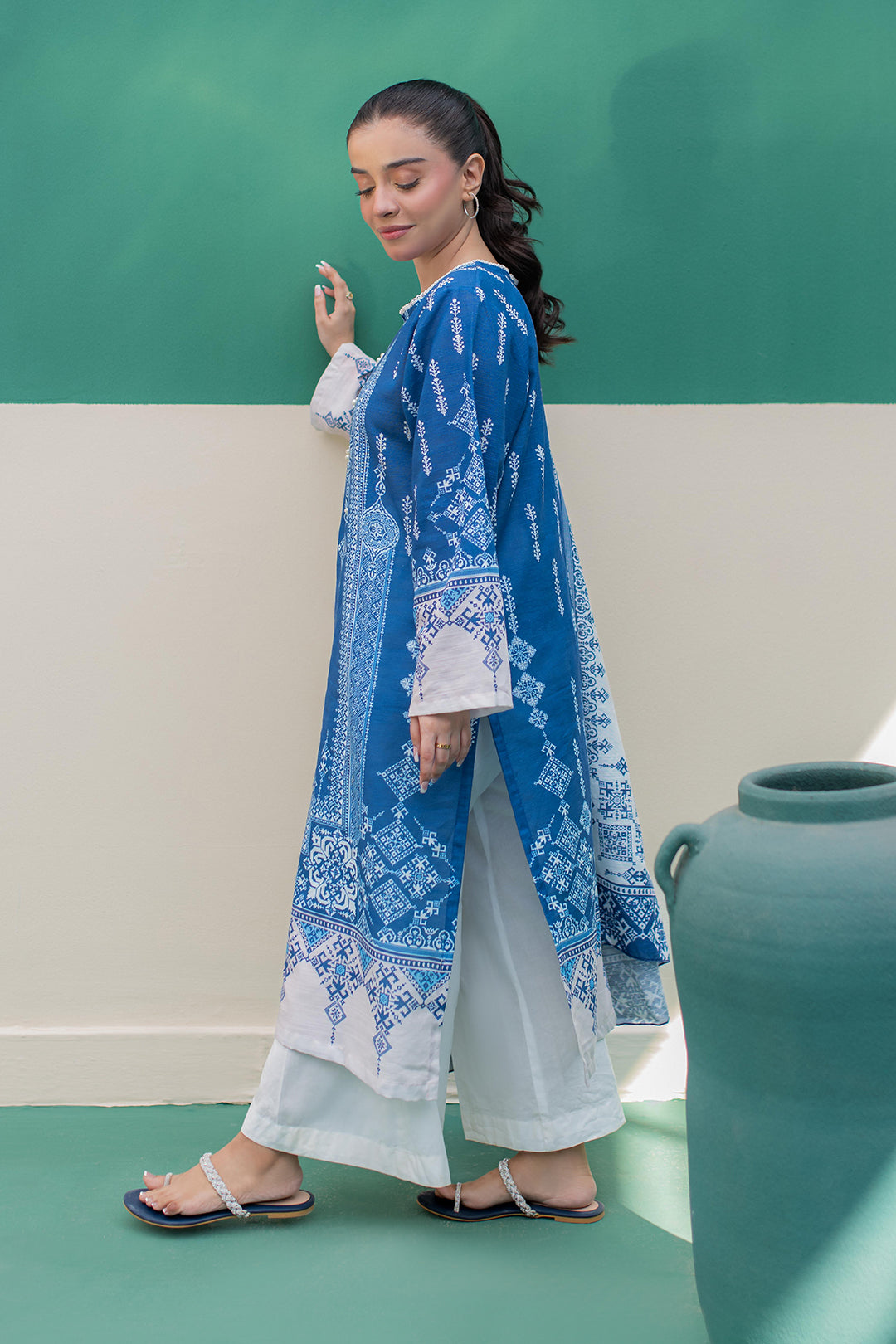 Zellbury | Winter Pret | Kurta Dupatta - 2980 -  Zellbury Women Essential Pret - Original Designer Dress - House of Maryam