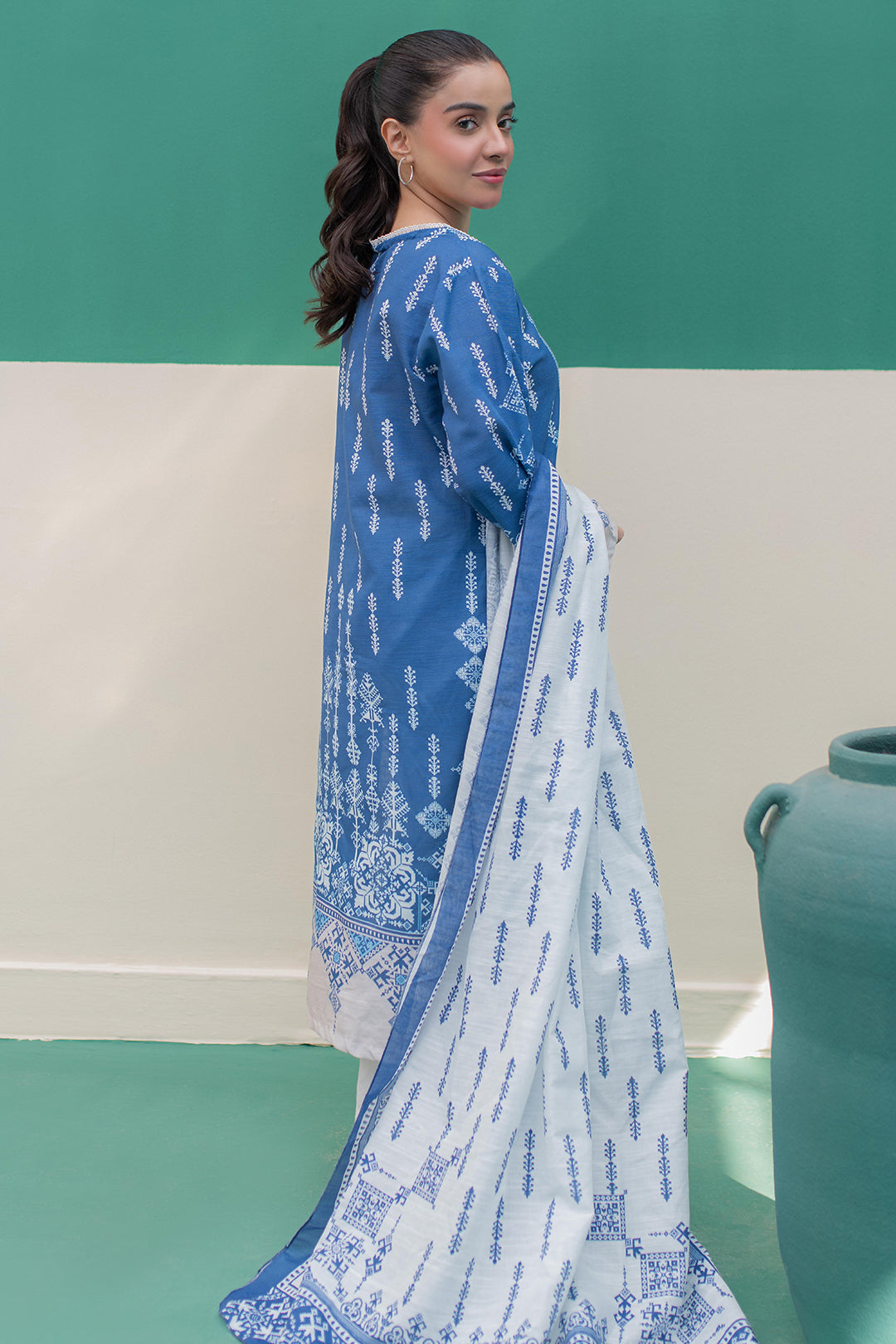 Zellbury | Winter Pret | Kurta Dupatta - 2980 -  Zellbury Women Essential Pret - Original Designer Dress - House of Maryam